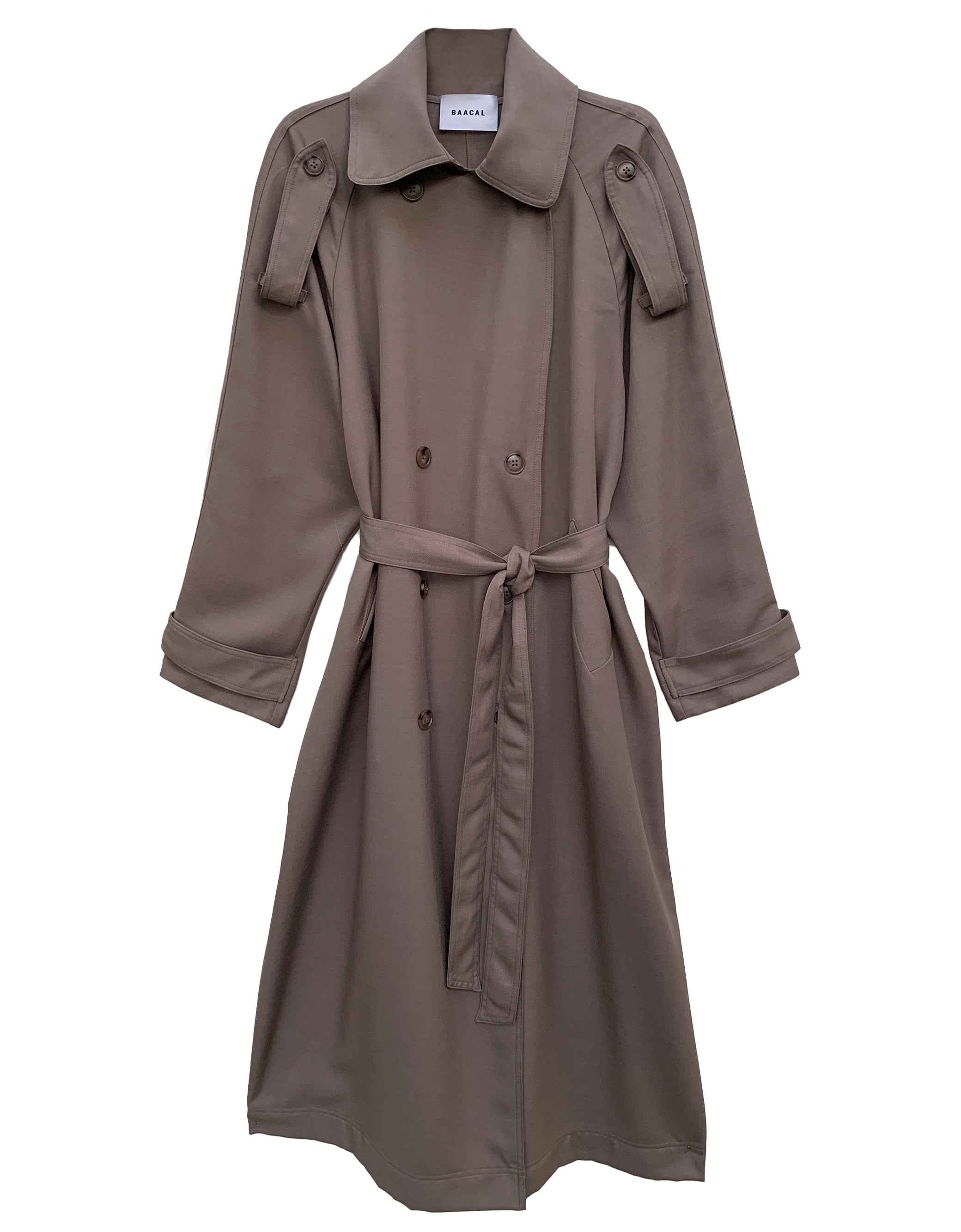 Delia Long Oversized Trench- Almond Wool