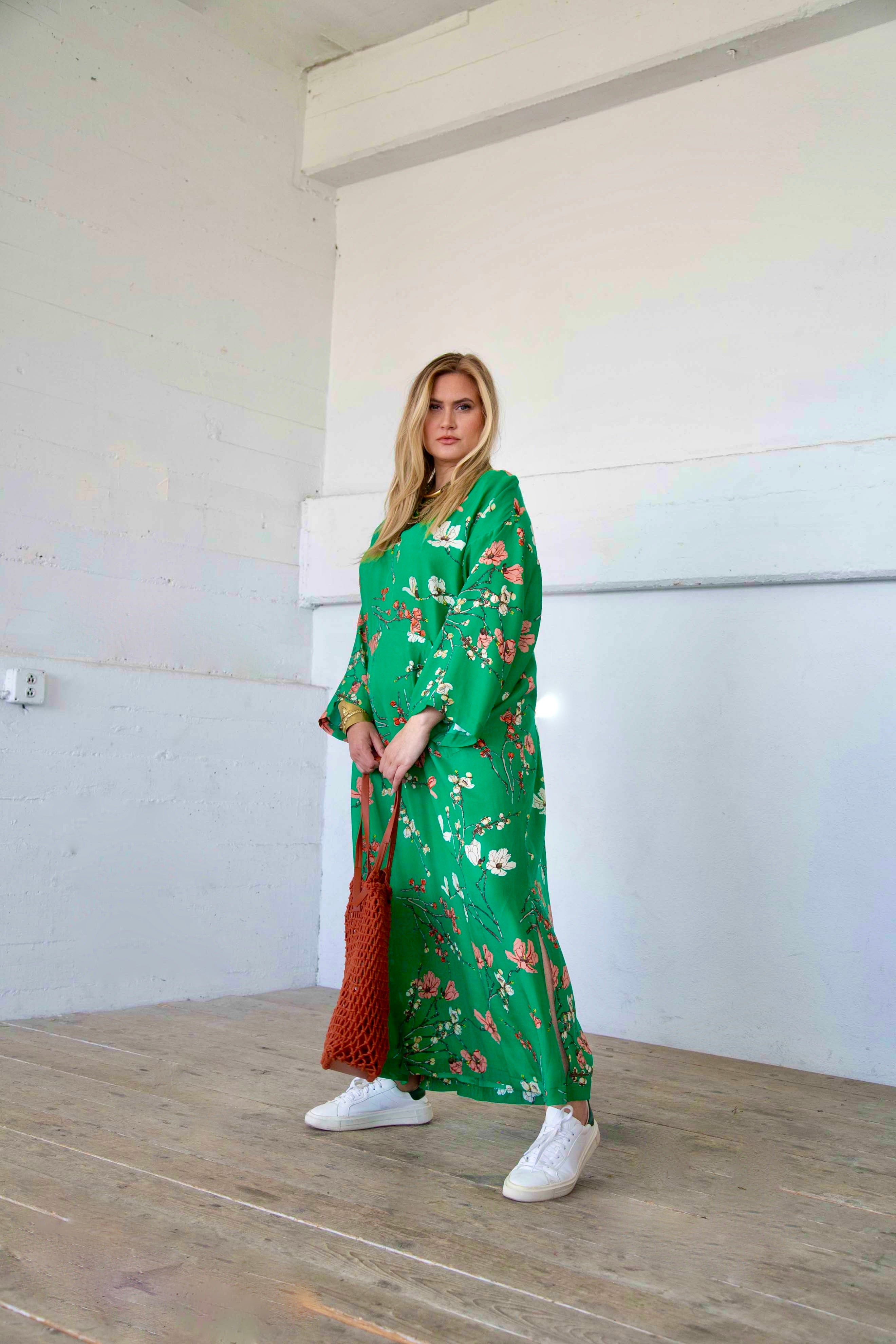 Cherry Blossom Jallaba - Silk - Plus Size Dress / Tunic