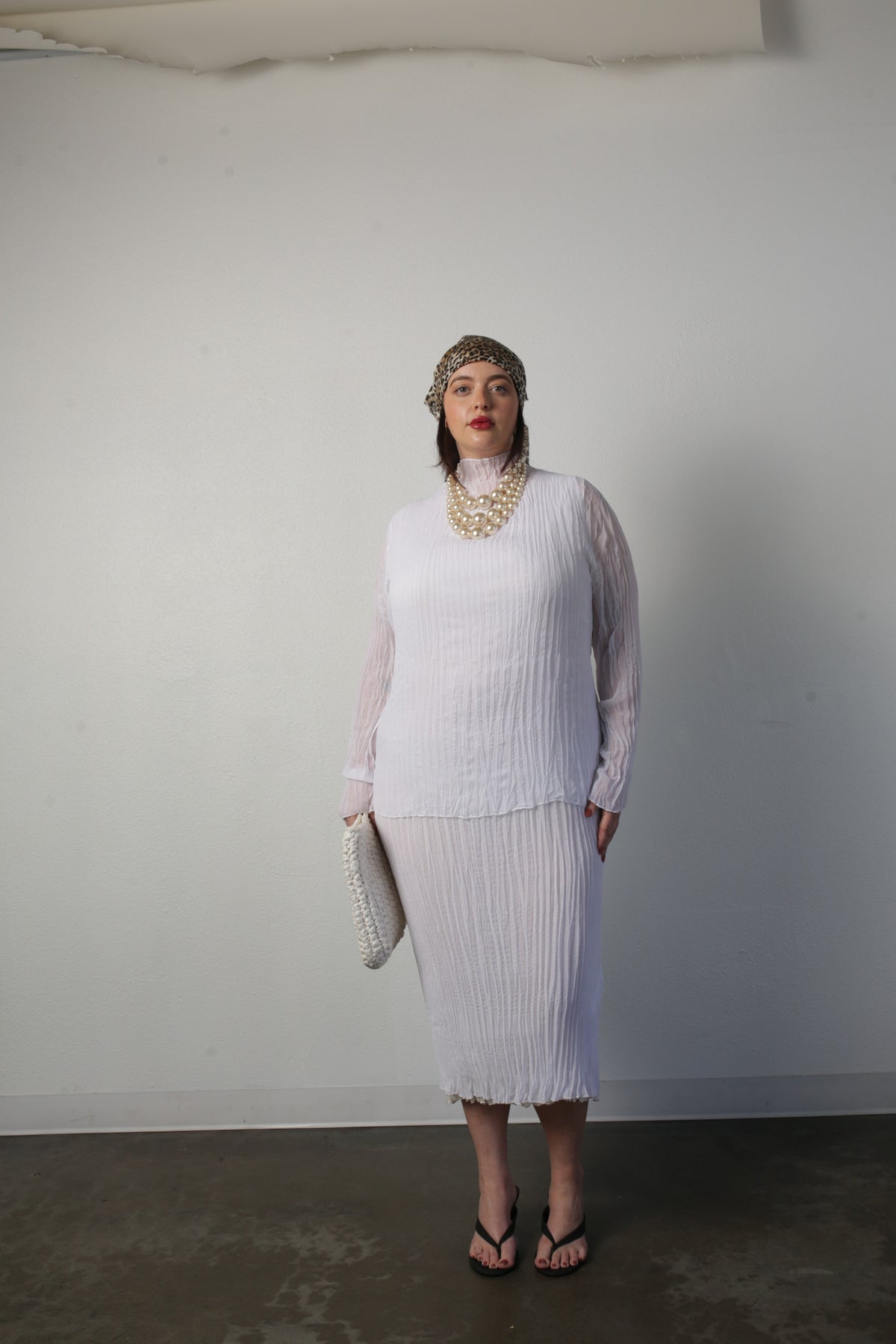 Jaya Pleated Dress- Reversible Cream/White
