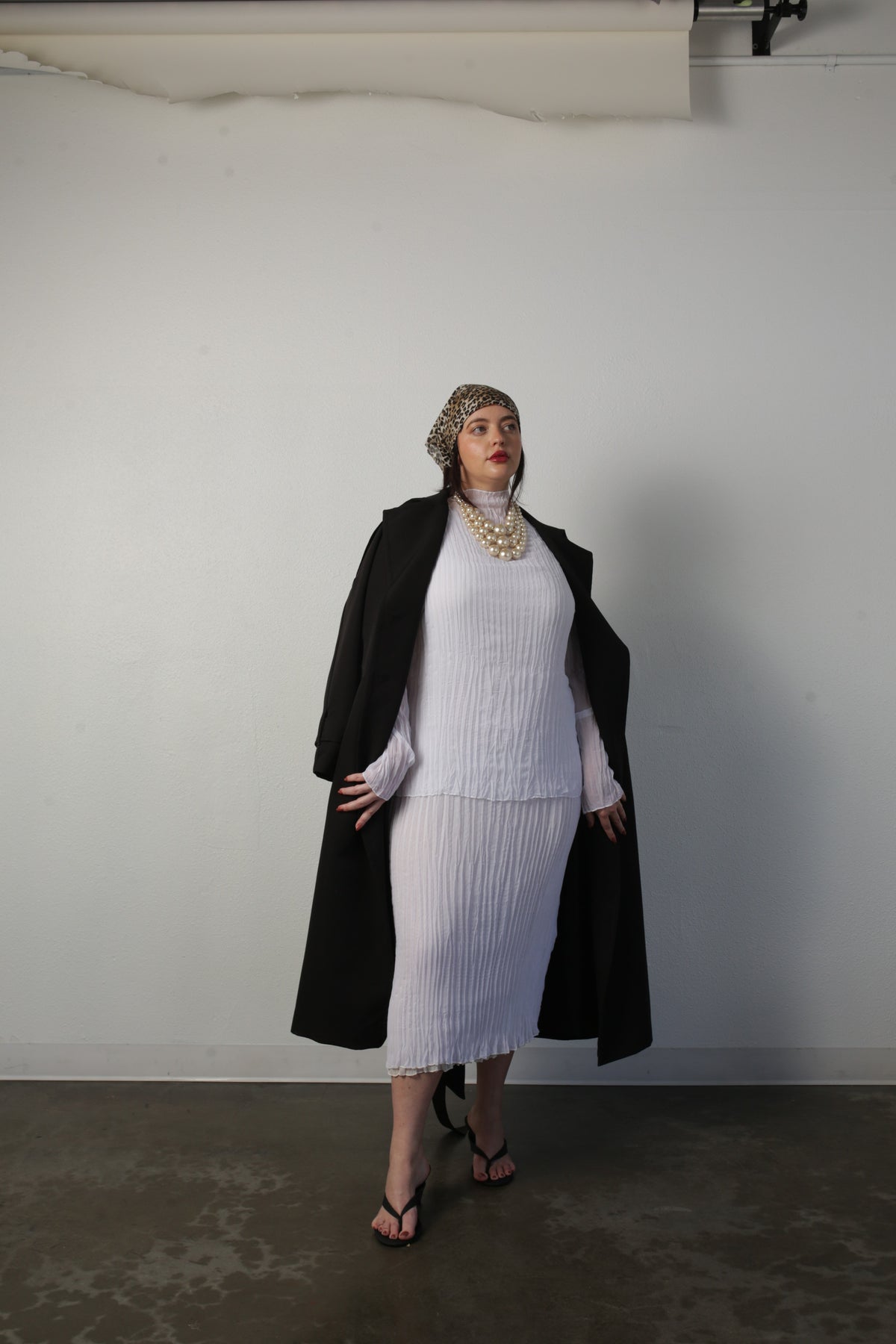 Jaya Pleated Dress- Reversible Cream/White