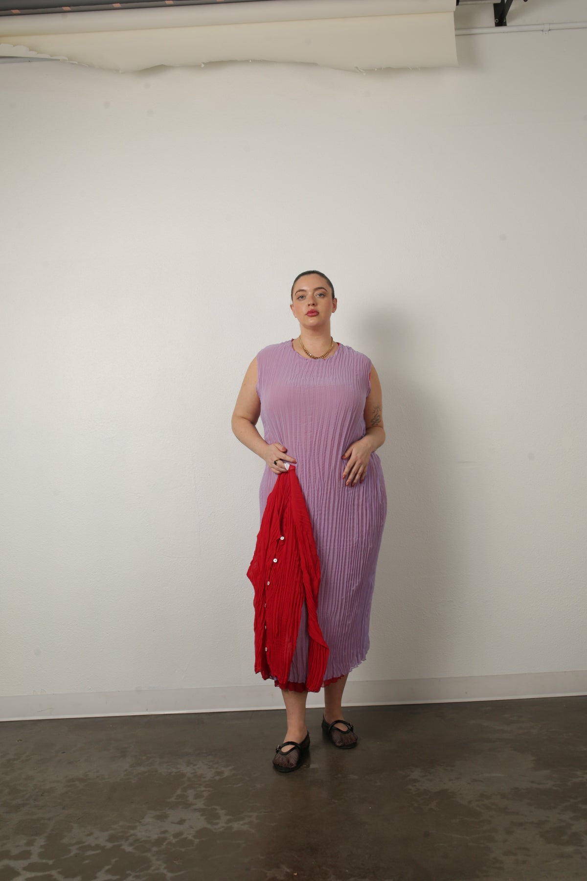 Maya Pleated Cardigan- Lipstick Red