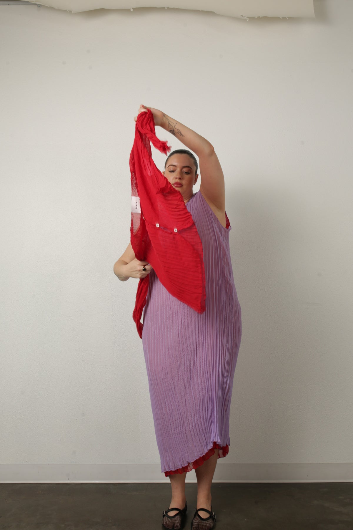 Maya Pleated Cardigan- Lipstick Red