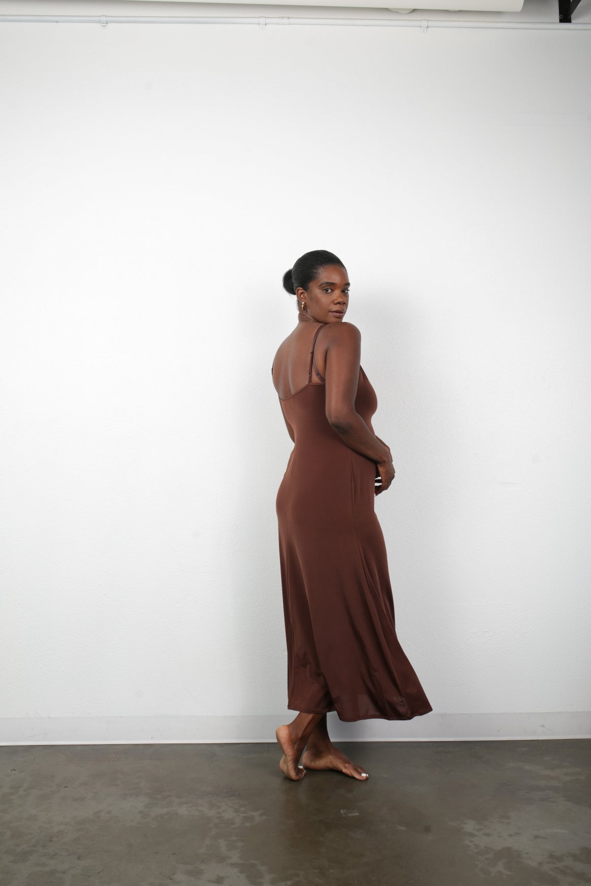 Under it All Slip Dress- Brown Nude