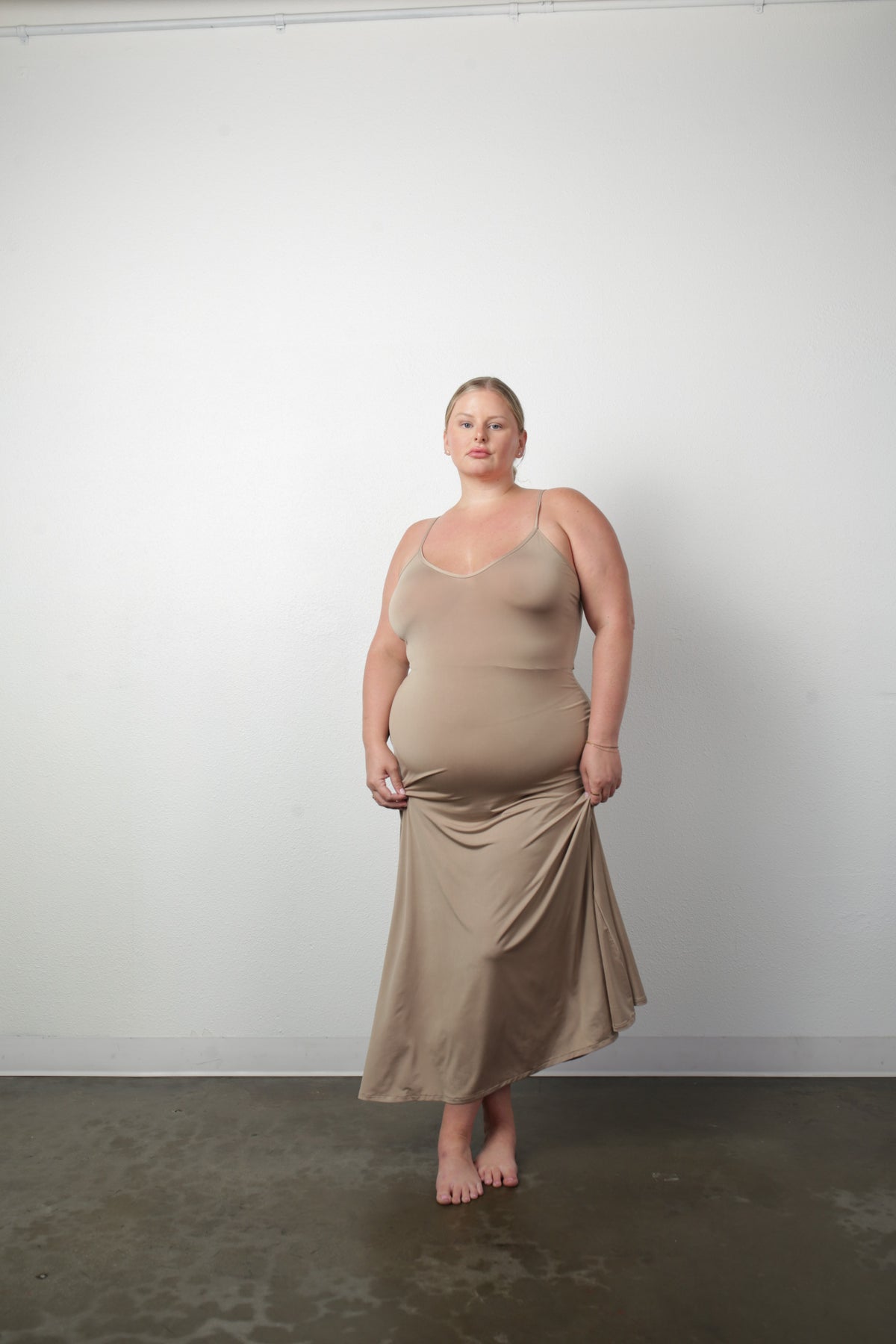 Under it All Slip Dress- Golden Tan