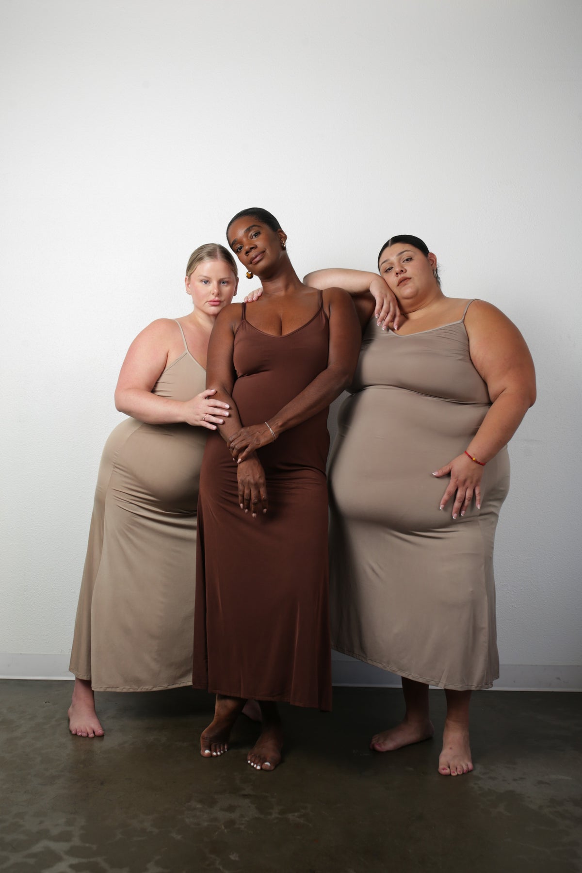 Under it All Slip Dress- Deep Olive/Taupe  Nude
