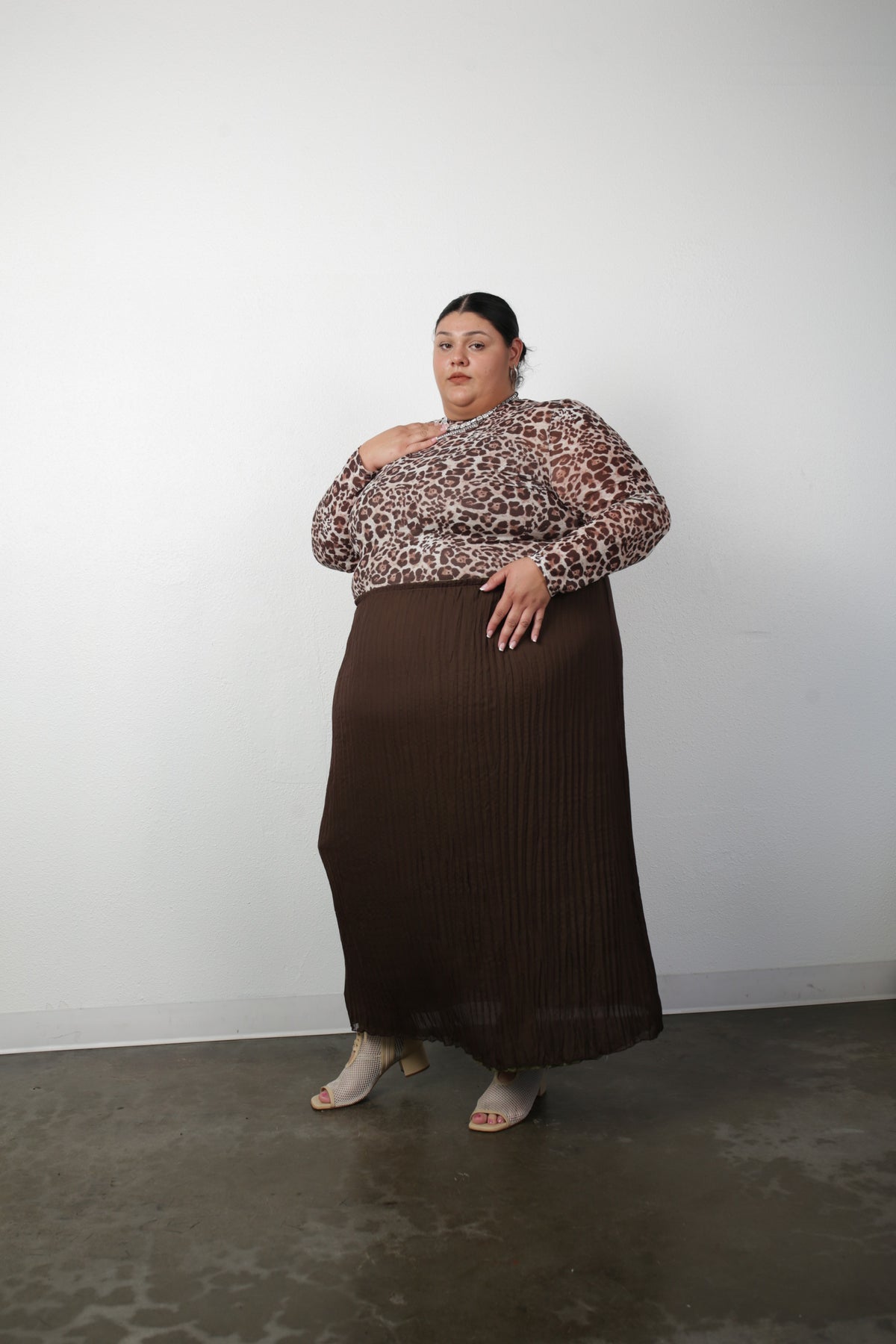 Rue Pleated Skirt- Reversible Olive Green/ Brown