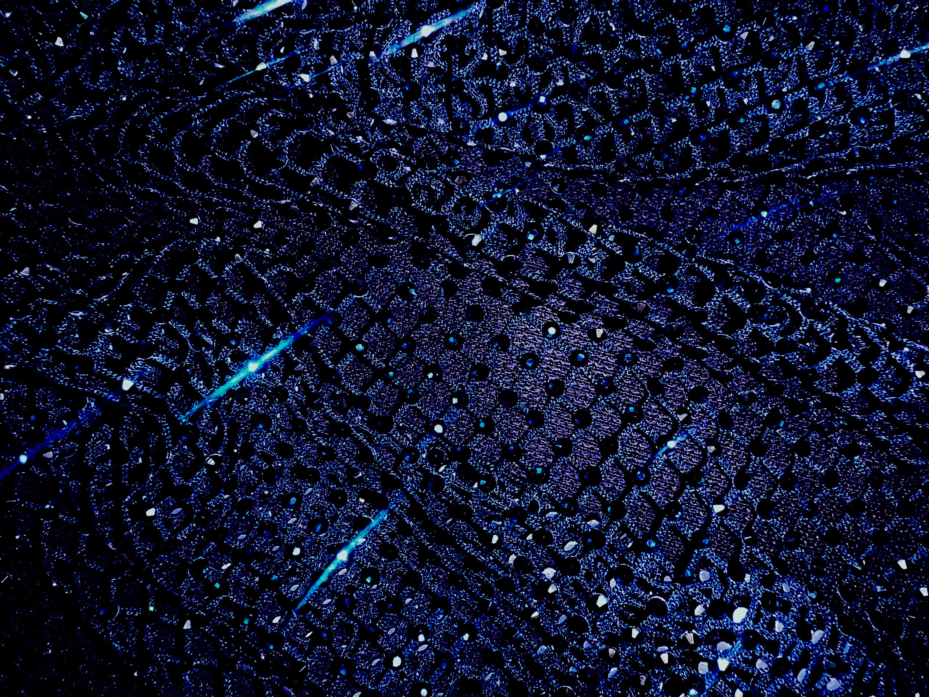 The Crystal Stone Mesh Dress- Midnight Blue