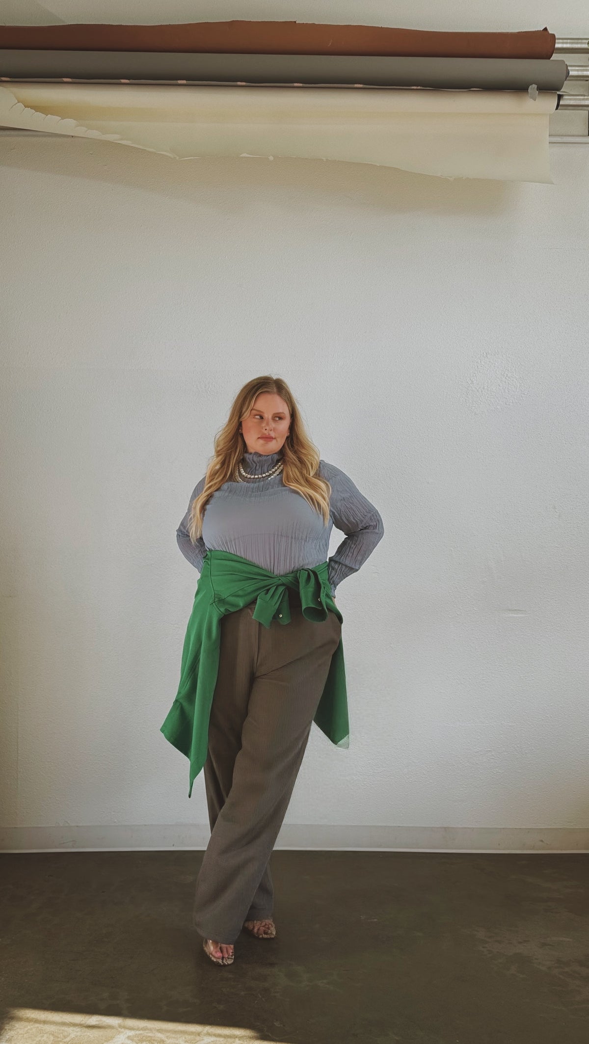 Hepburn Wide Leg Pant - Gray