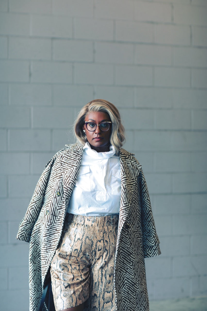 Aria Double Breasted Trench-  Geo Brown Cream
