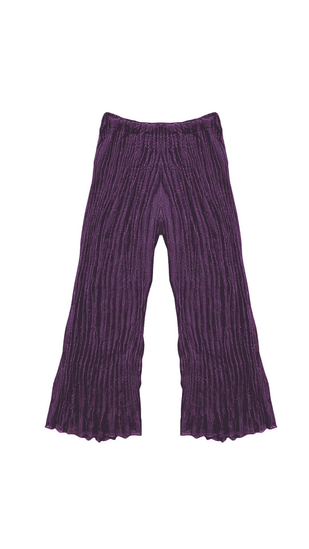 flat of the amara purple pleated pant