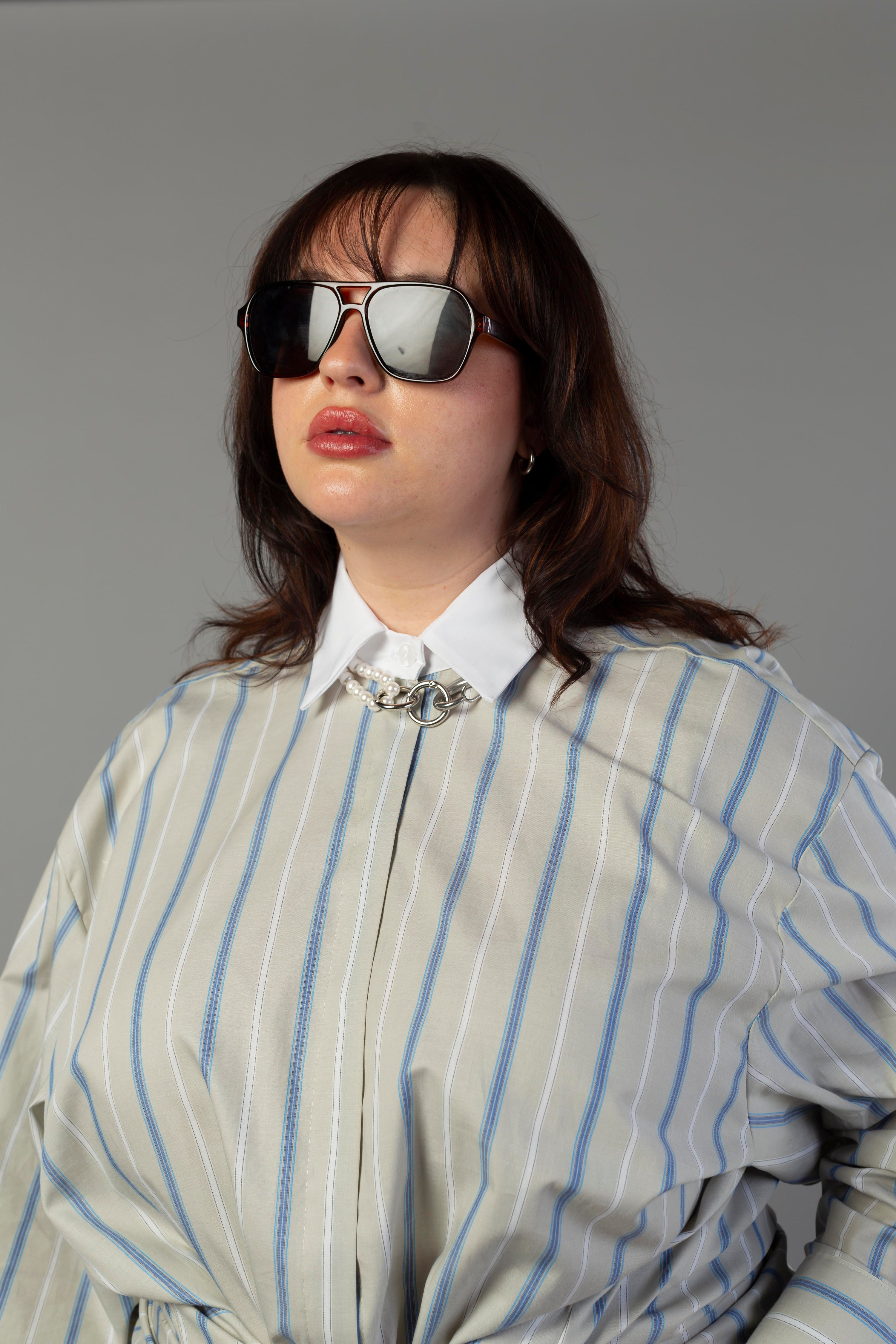 Mia Oversized Shirt Dress- Multi Stripe
