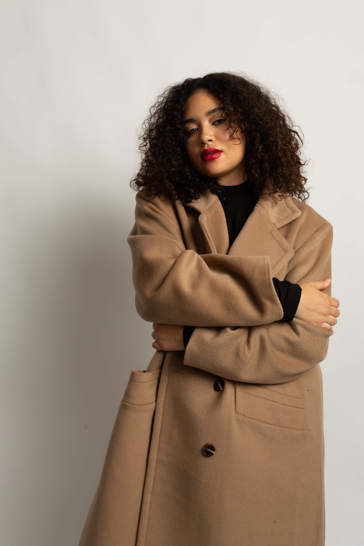 Signature Double Breasted Wool Car Coat - Soft Camel