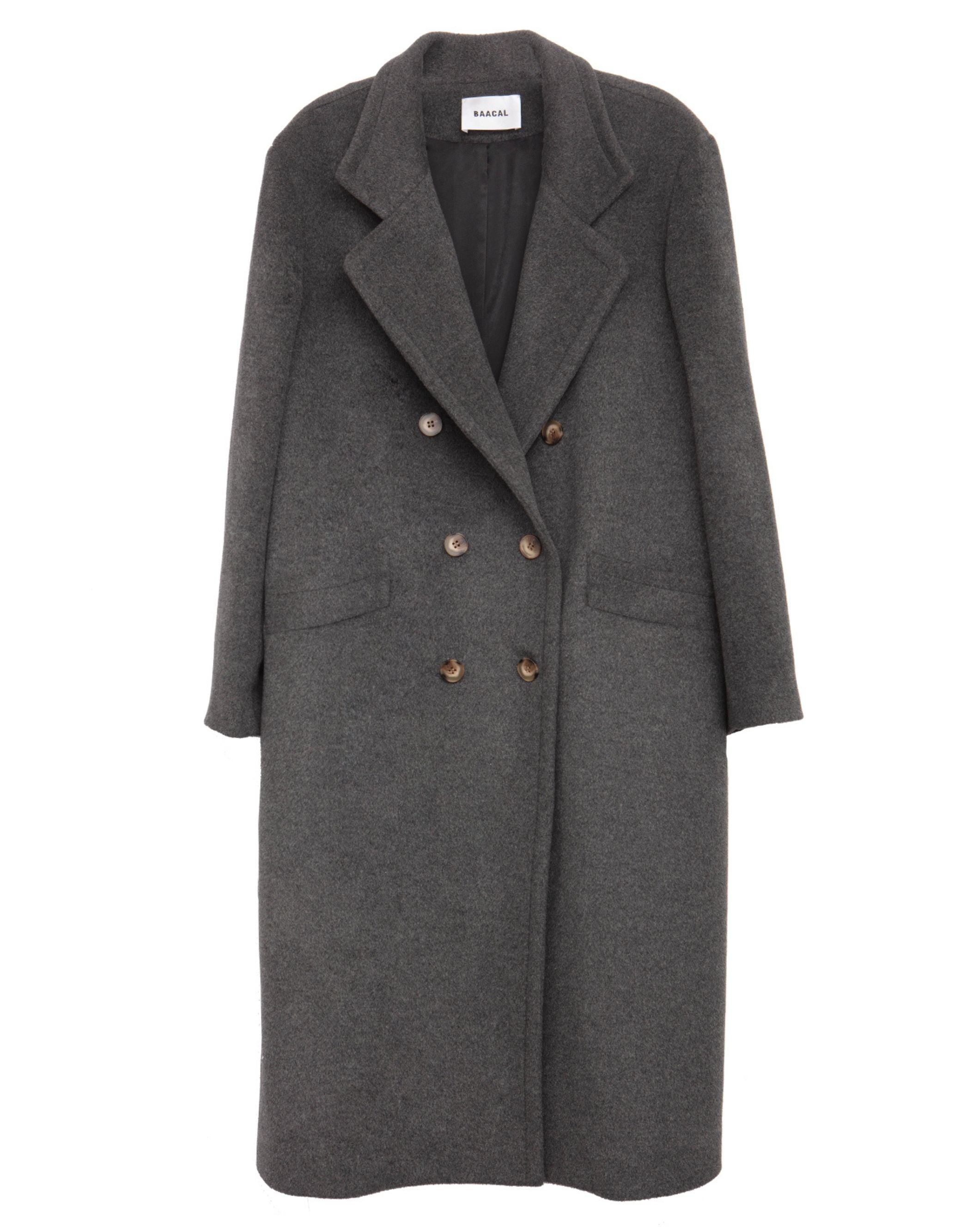 Double Breasted relaxed silhouette Car Coat in Grey. Designed to fit the "True Size Majority"