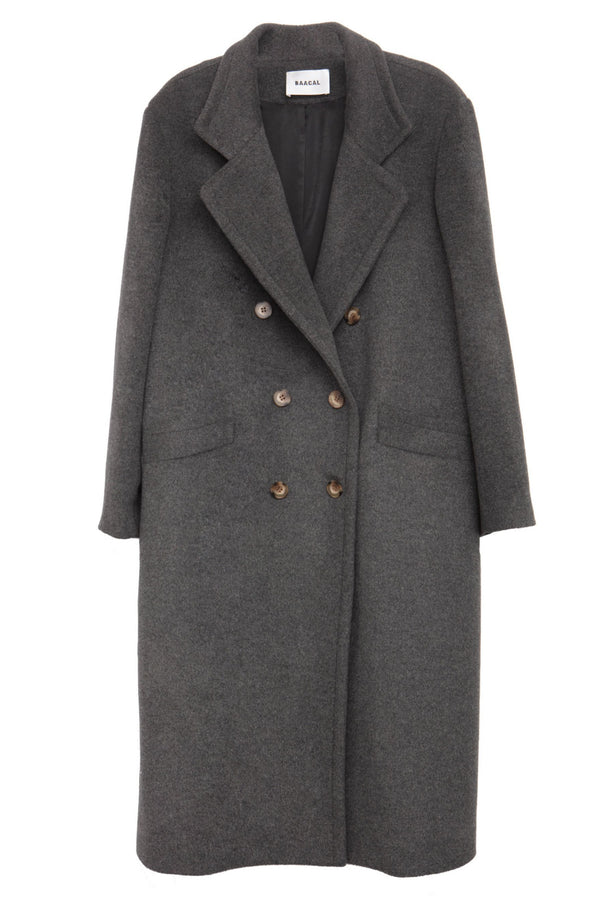 Double Breasted relaxed silhouette Car Coat in Grey. Designed to fit the "True Size Majority"