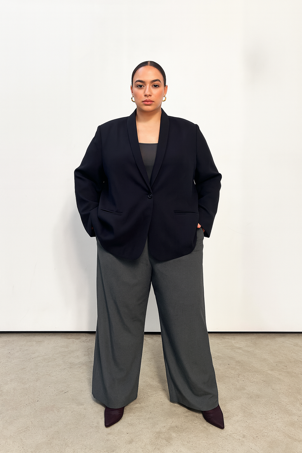 One Button Classic Blazer - Ink