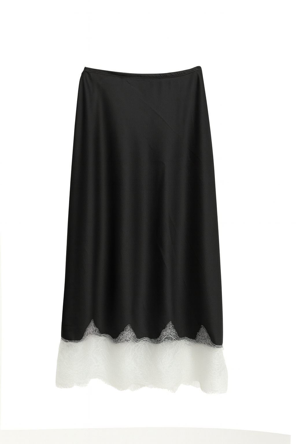 Bias Lace Skirt- Black/ White
