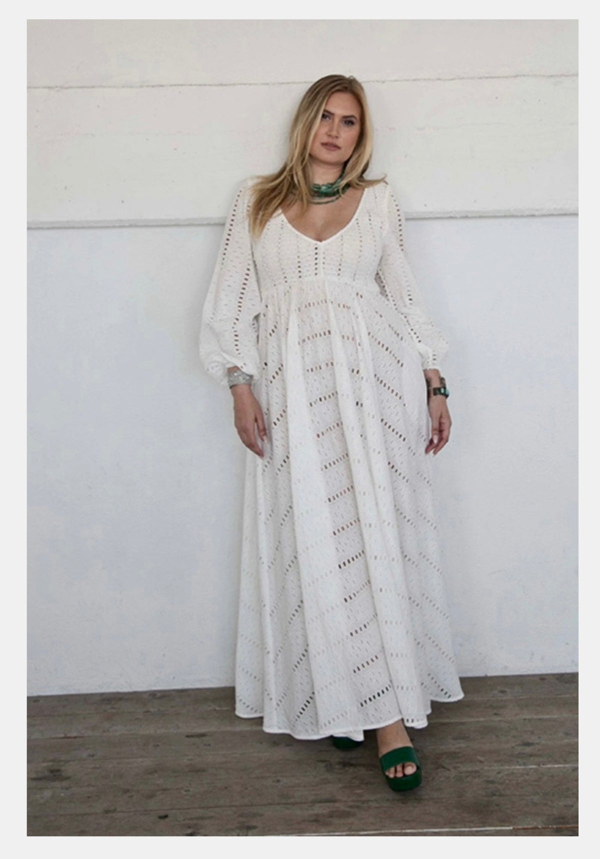 Joni Maxi Dress - Ivory Cotton Eyelet