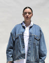 Baacal reconstructed denim jacket - on model