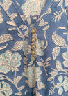 neckline detail of the delphinium blue denni dress