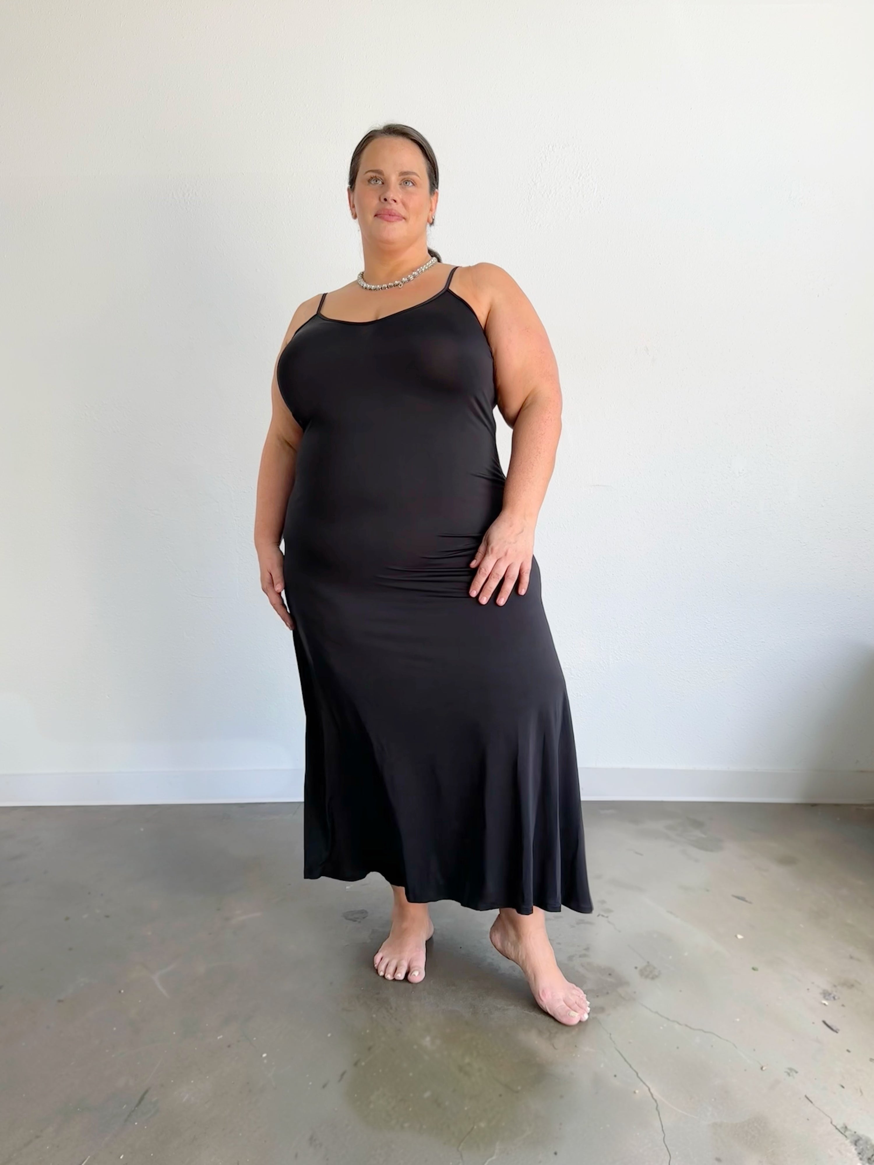 Under it All Slip Dress- Black