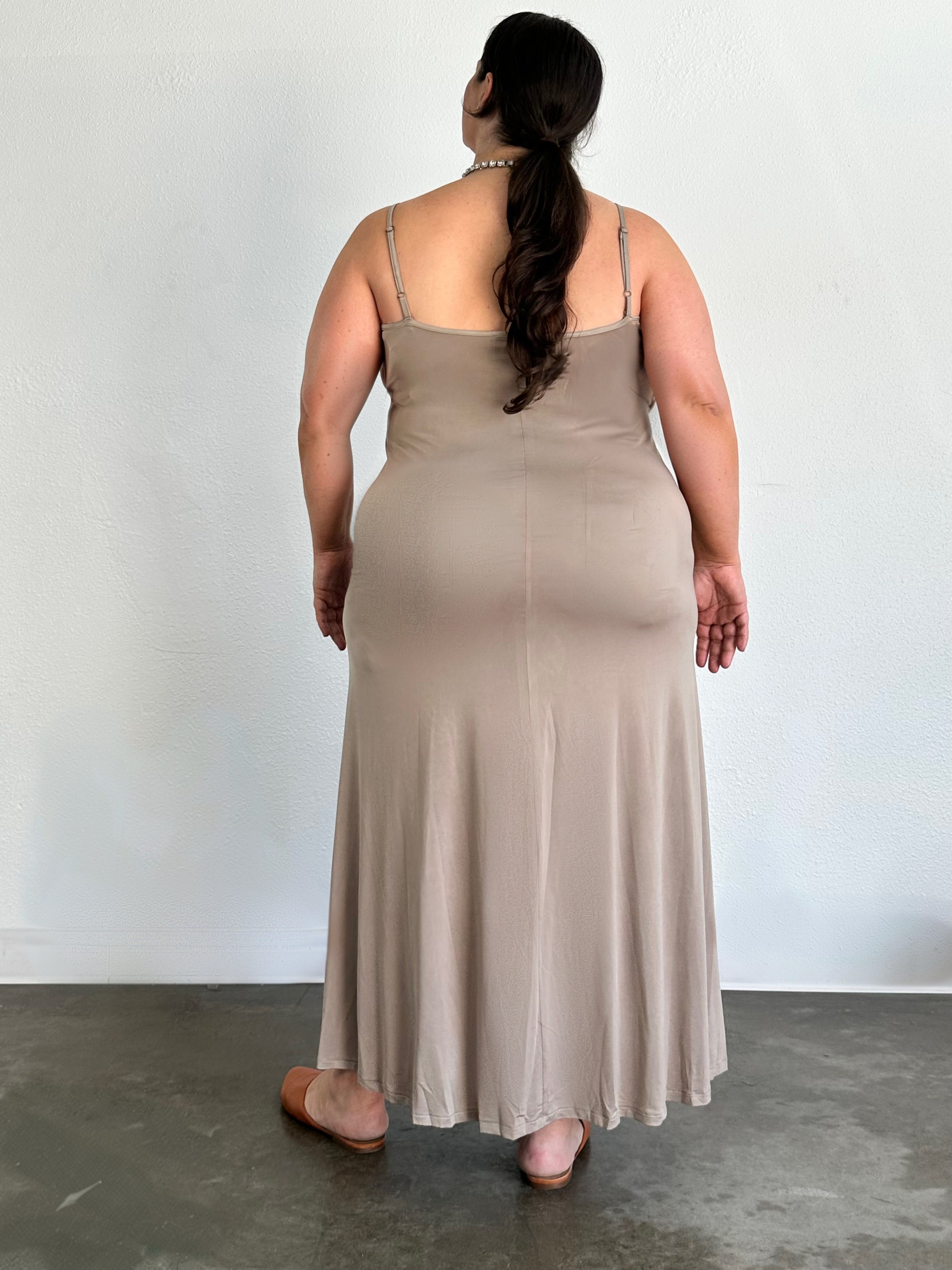 Under it All Slip Dress- Deep Olive Nude
