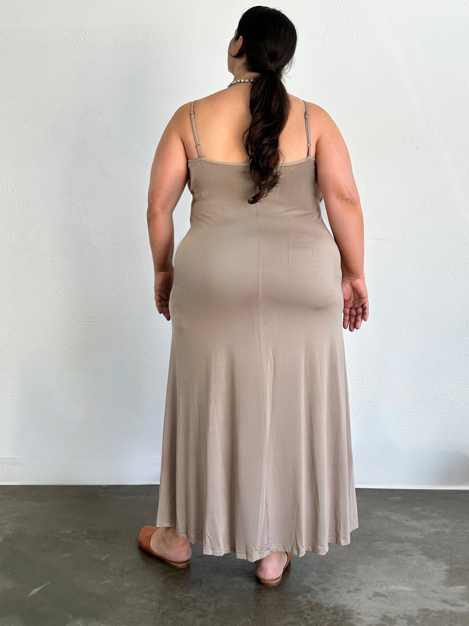 Under it All Slip Dress- Taupe – Baacal