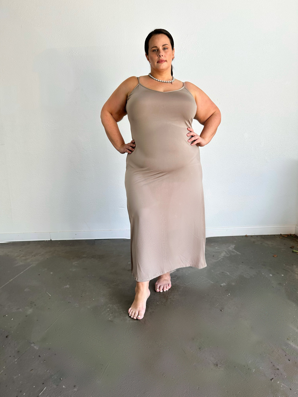 slip under dress it All Dress- Golden Tan – Baacal Casual Chic Dress Code: in feel that improves 1980s-1990s Taille:36