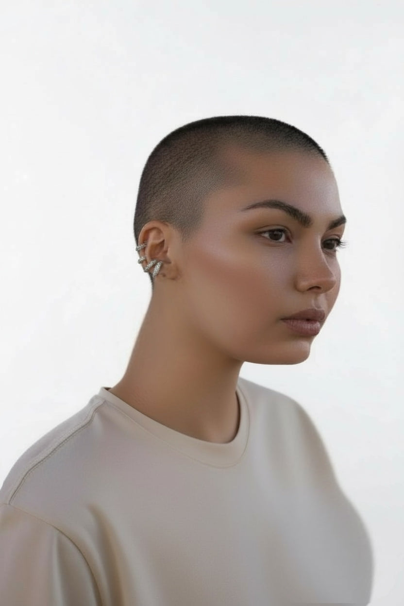 Slender Diamonette Ear Cuff- Platinum