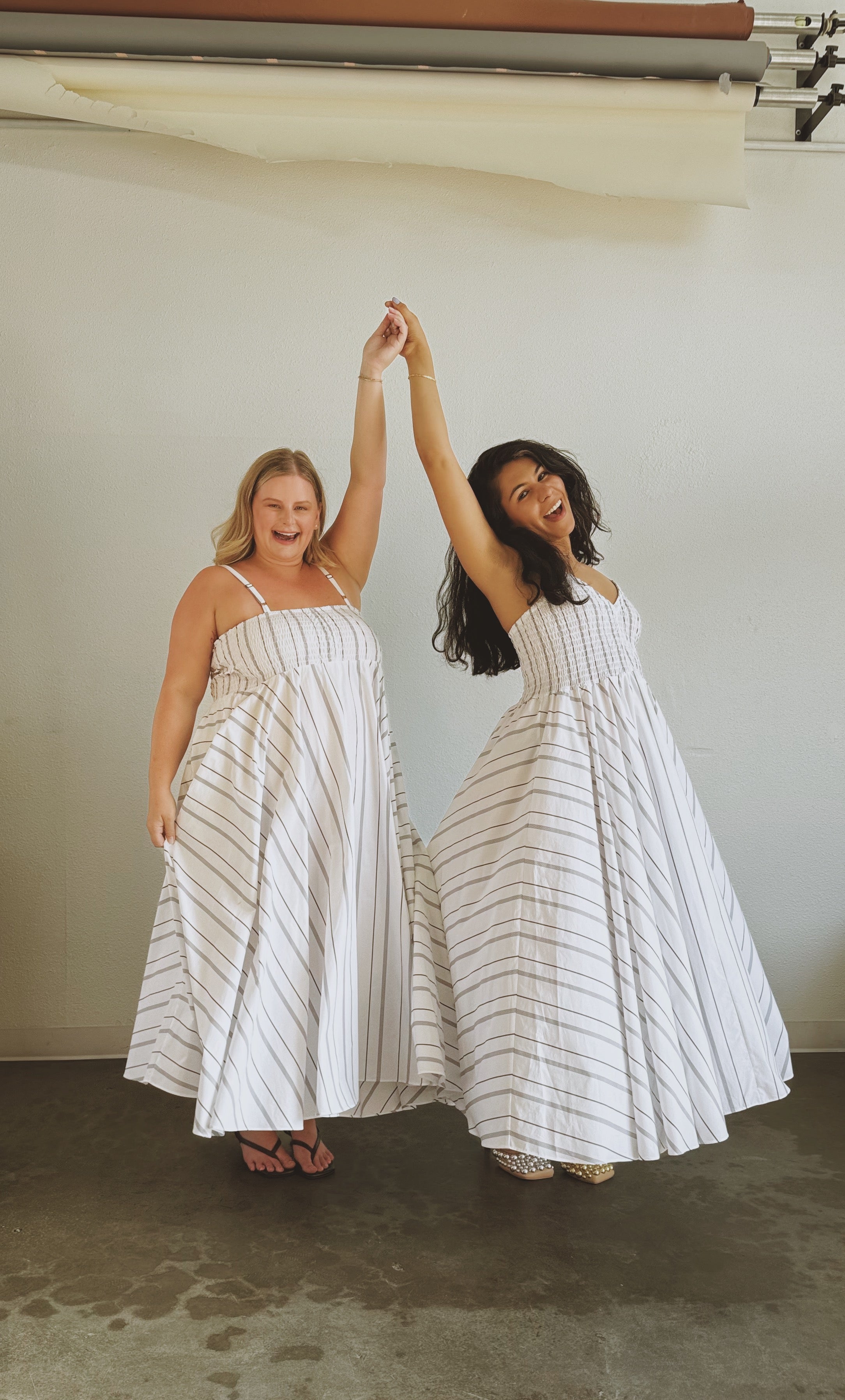 The Joni Sundress- Stripe — on model, back