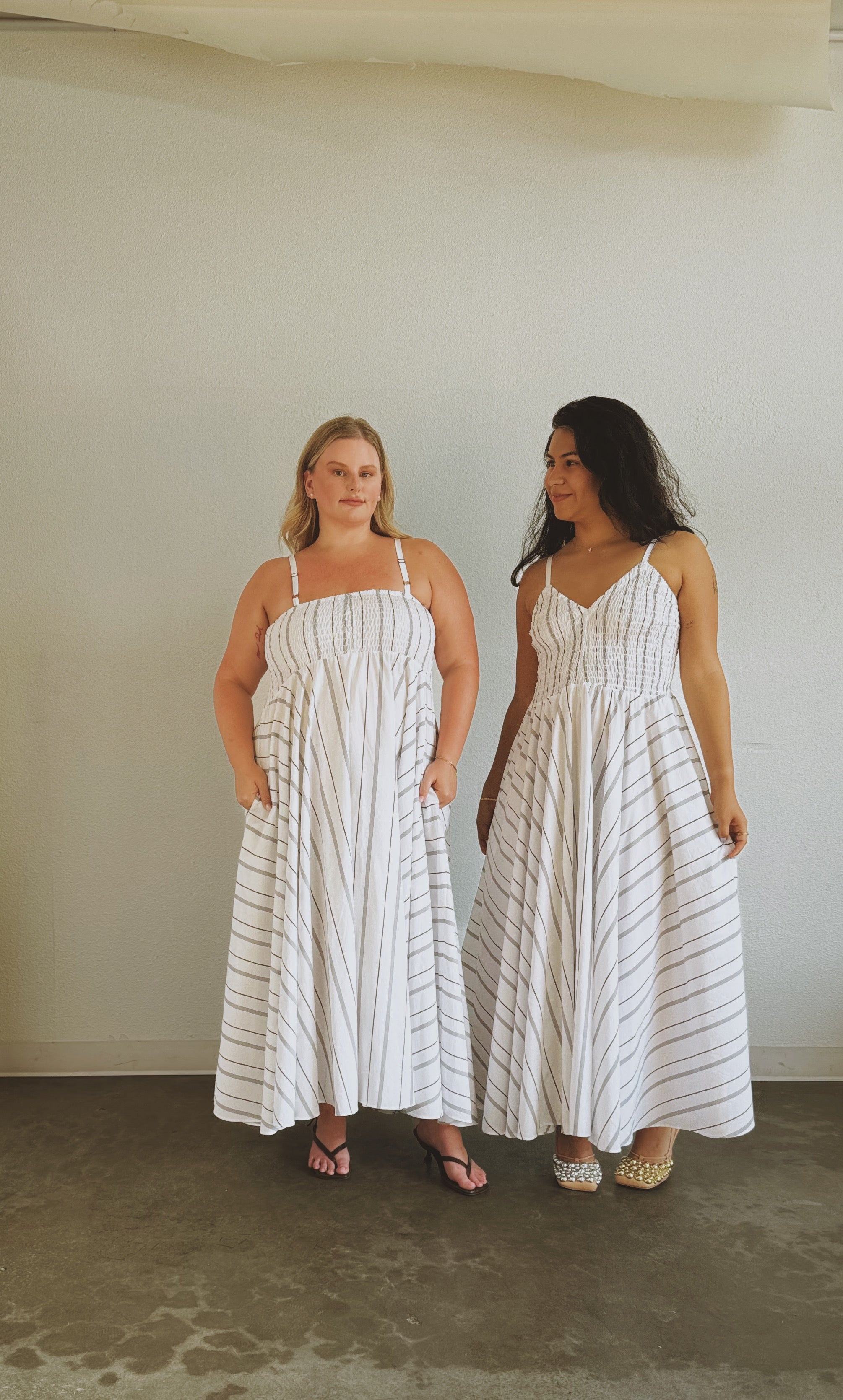 The Joni Sundress- Stripe — detail, fabric