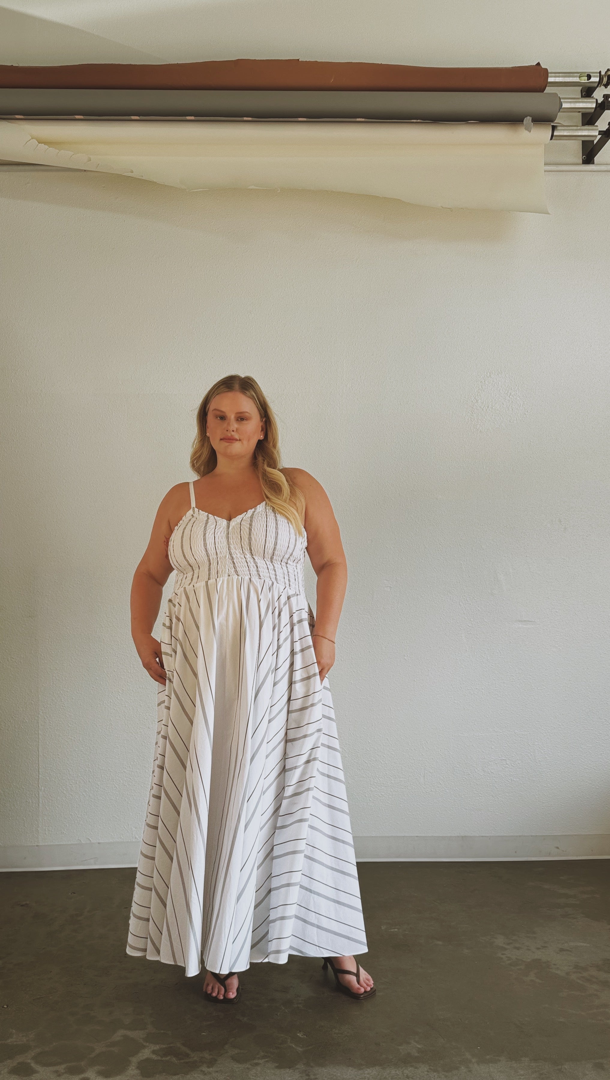 The Joni Sundress- Stripe — detail, fabric