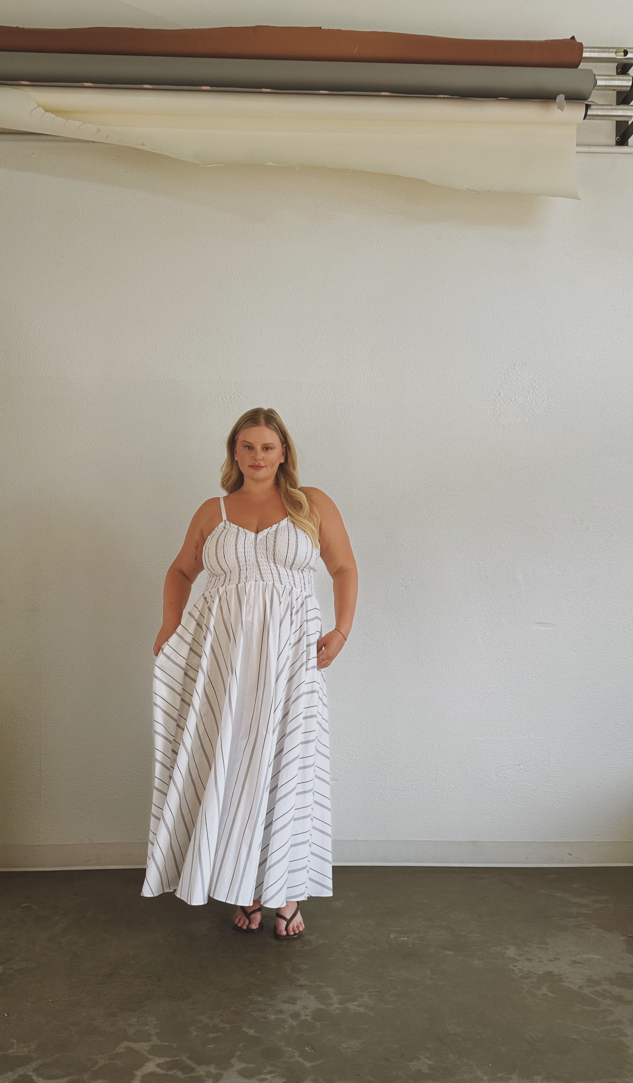 The Joni Sundress- Stripe — detail, fabric
