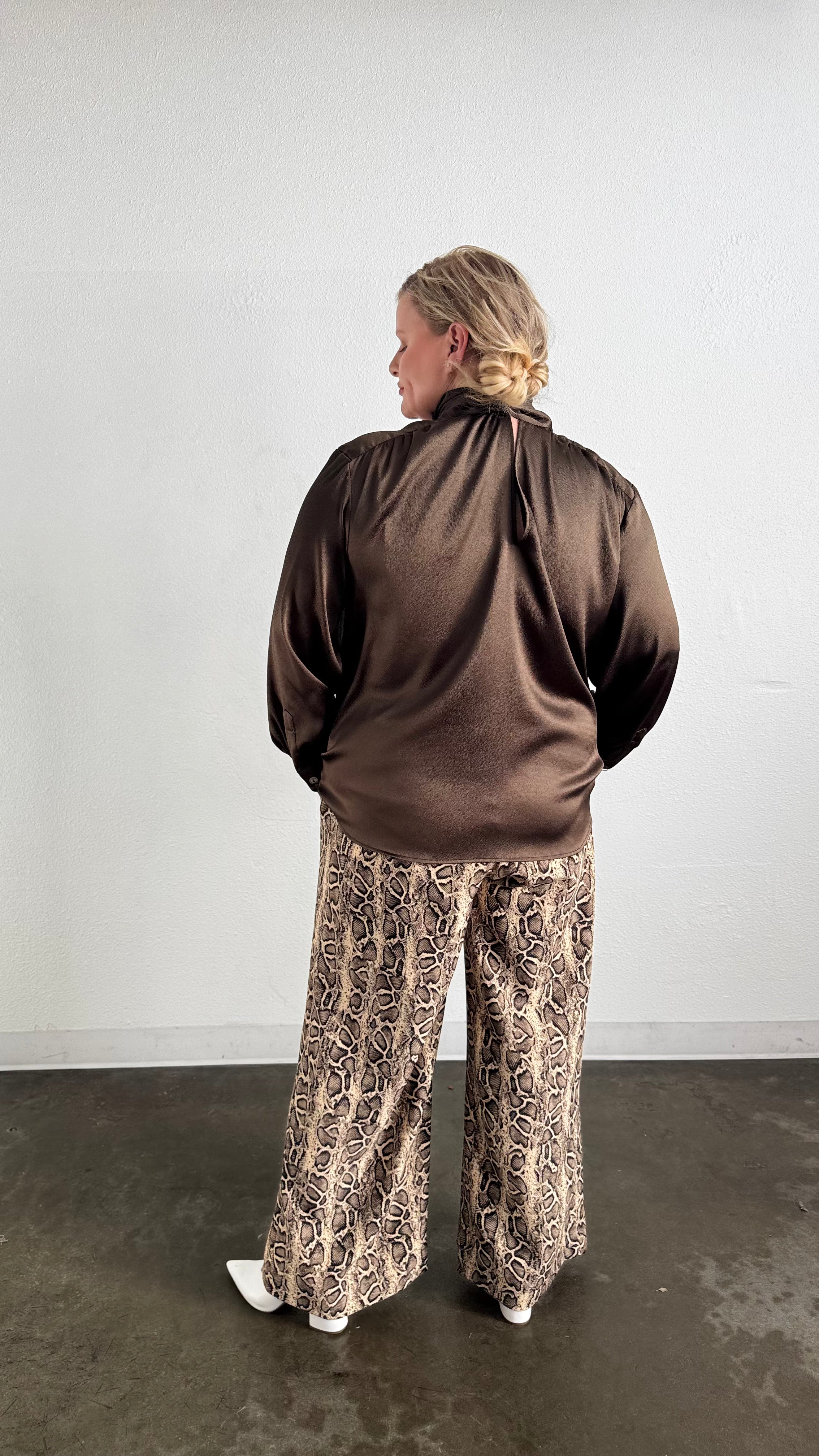 Riley Wide Pajama Style Pant- Python
