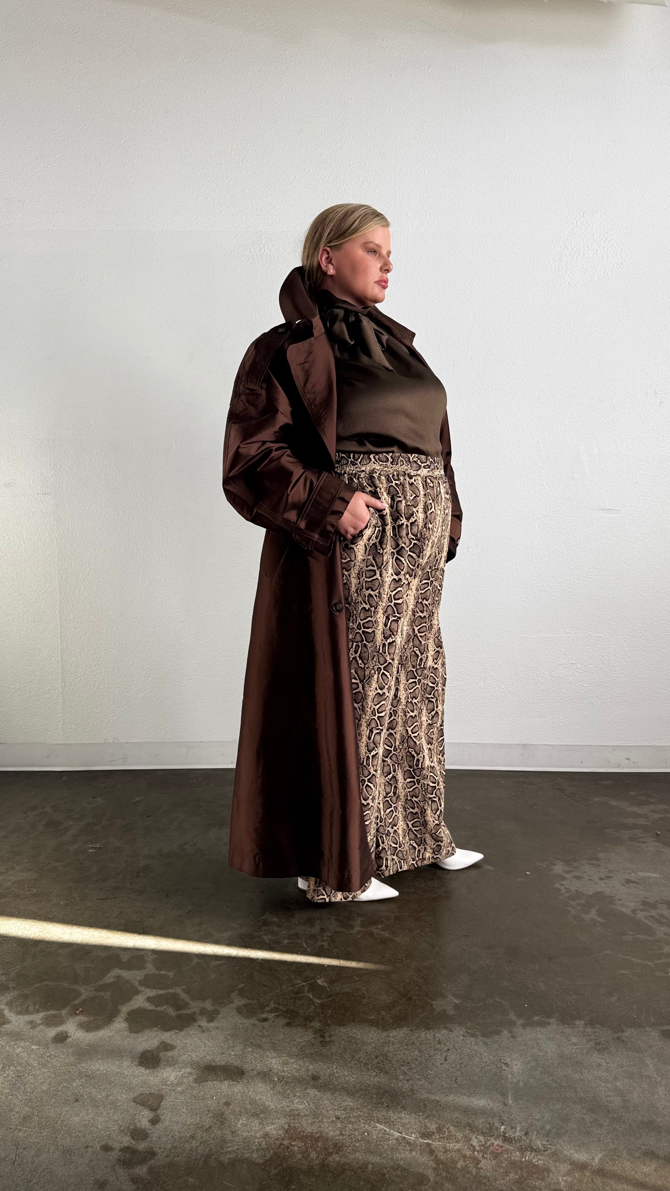 Riley Wide Pajama Style Pant- Python