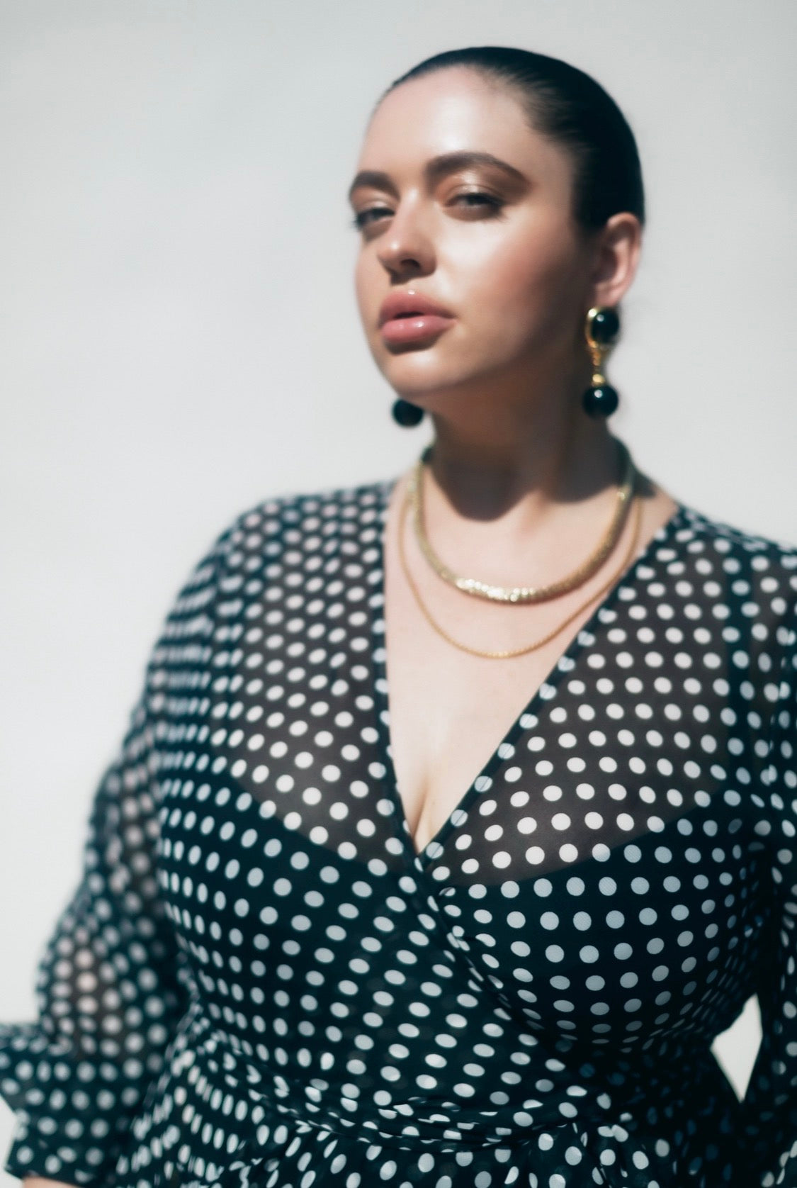The Maxi Wrap Dress- New Polka Dot Black White