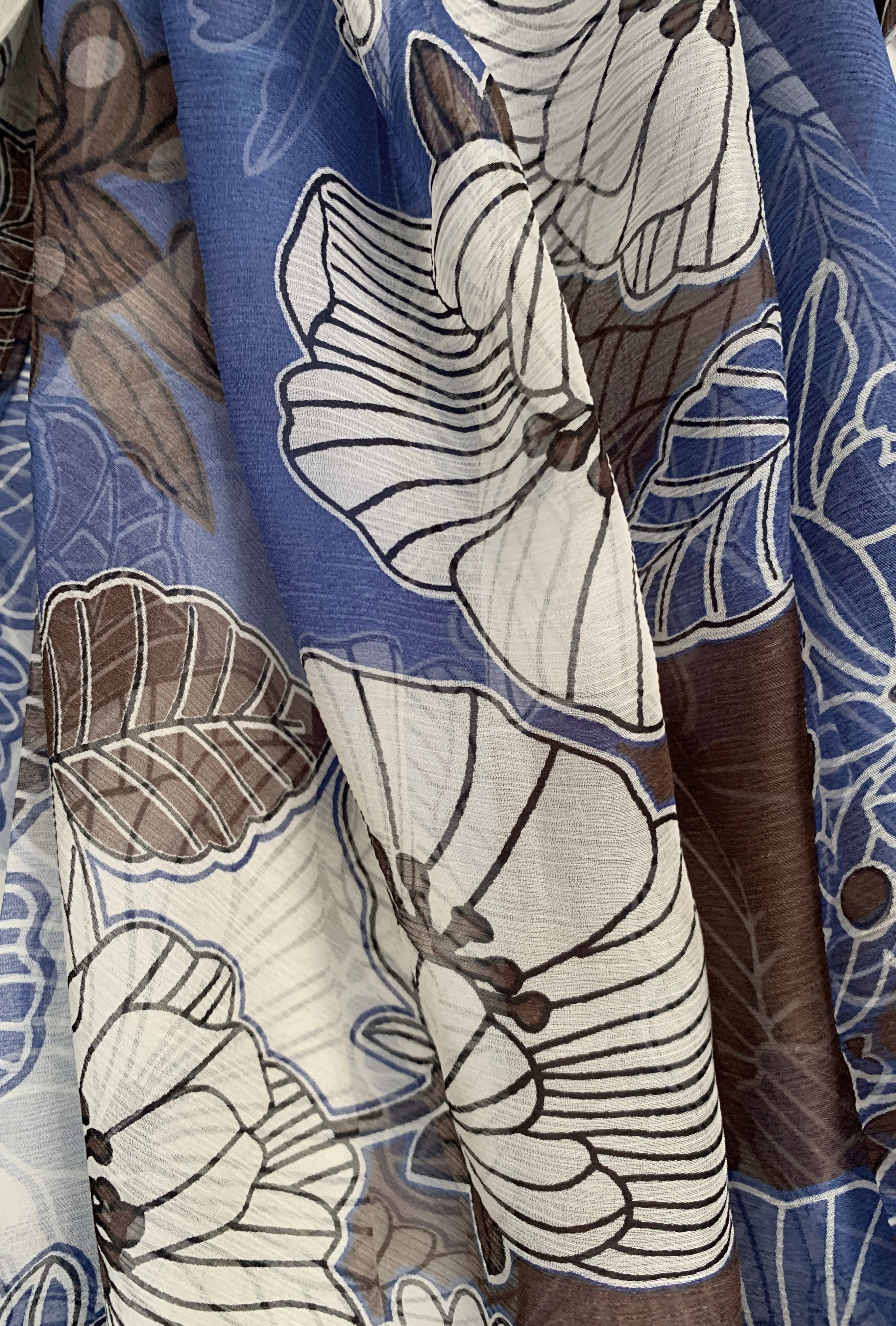 close up of blue floral dress