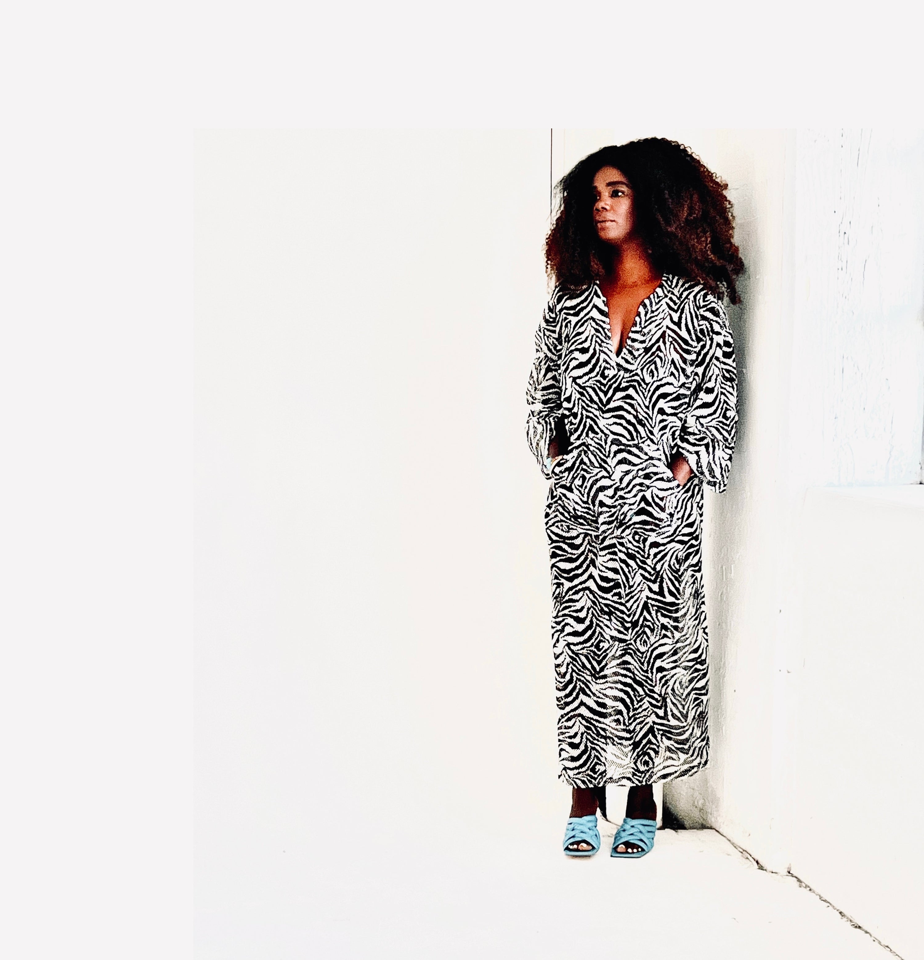 Jallaba Kaftan Zebra Mesh