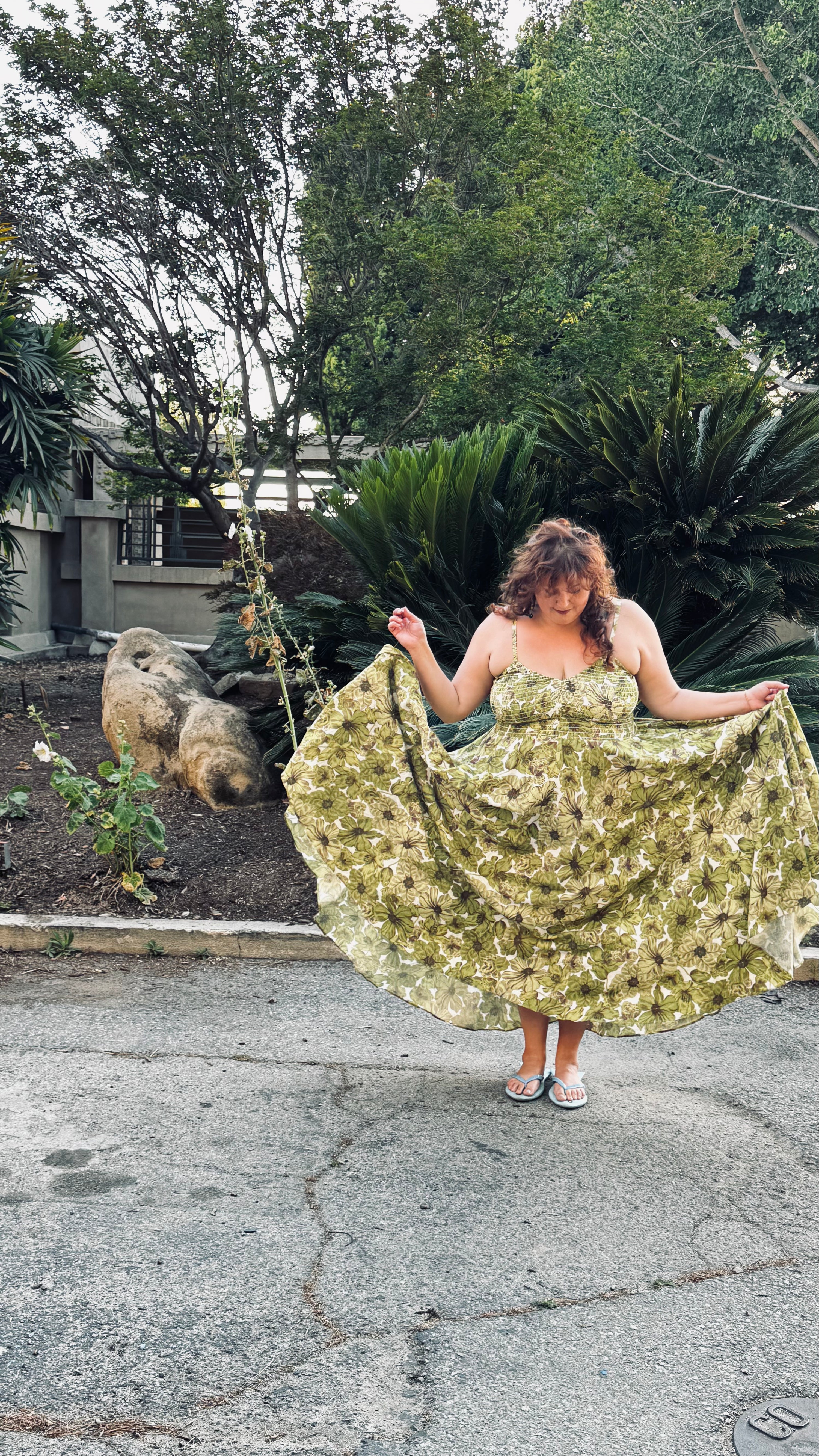 The Joni Sundress- Green Floral