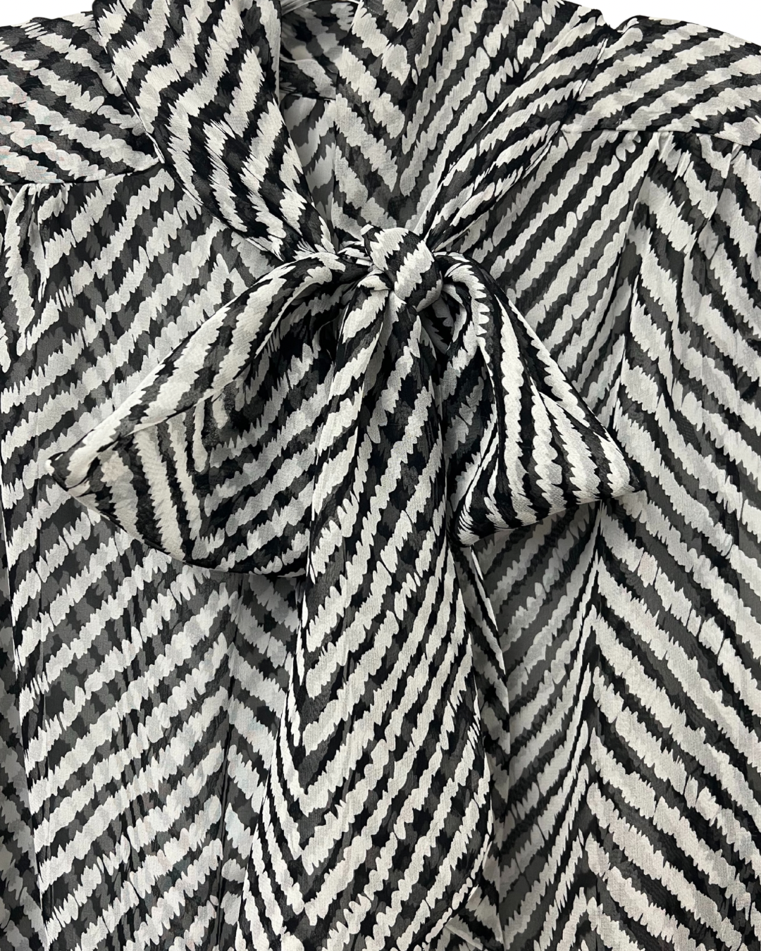 Marion Tie Neck Silk Blouse - Zebra