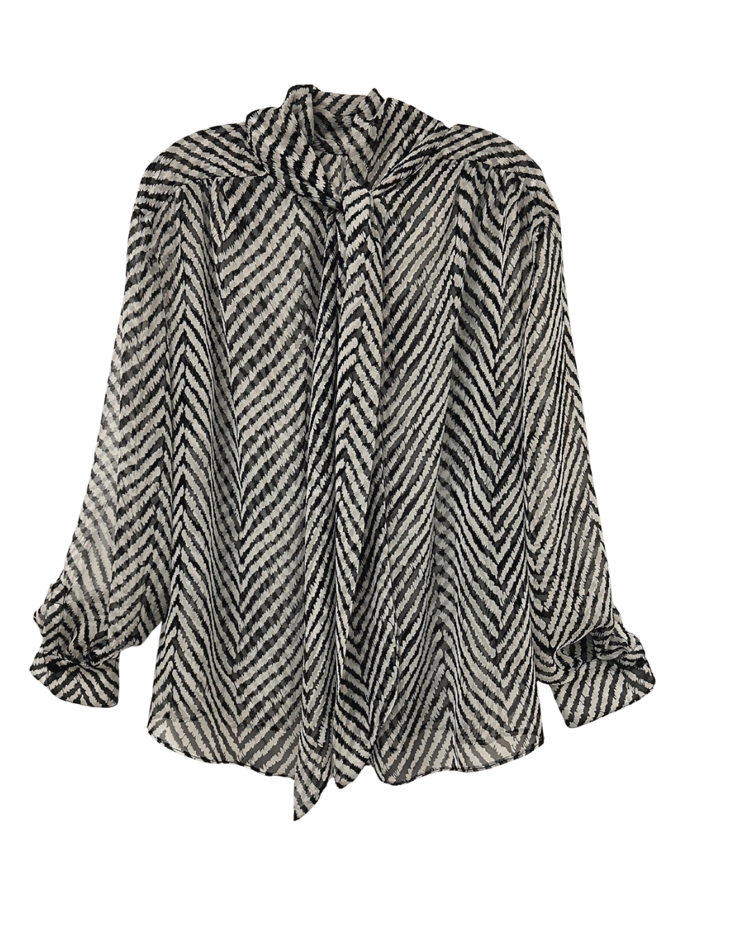 Marion Tie Neck Silk Blouse - Zebra
