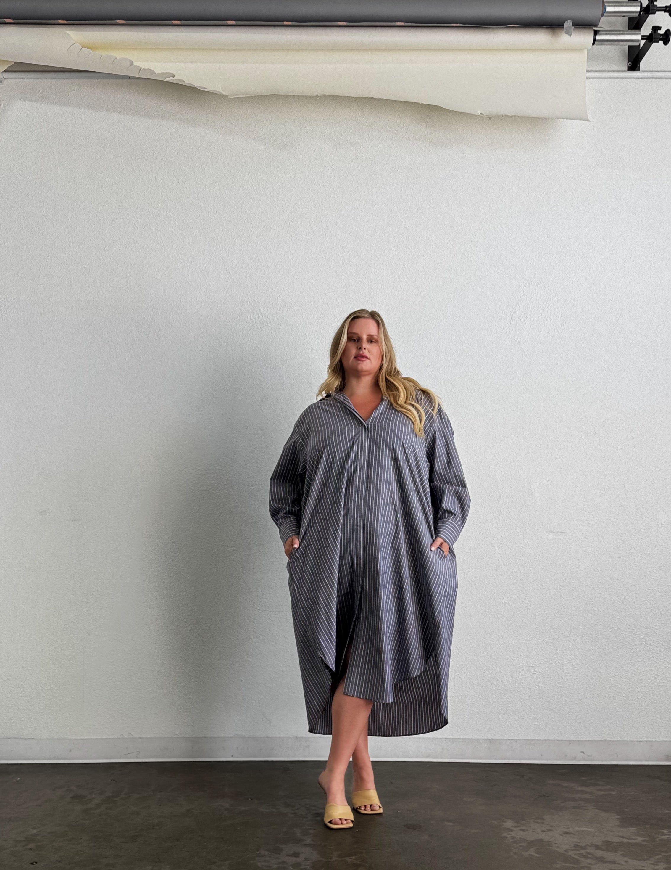 Mia Oversized Shirt Dress- Denim