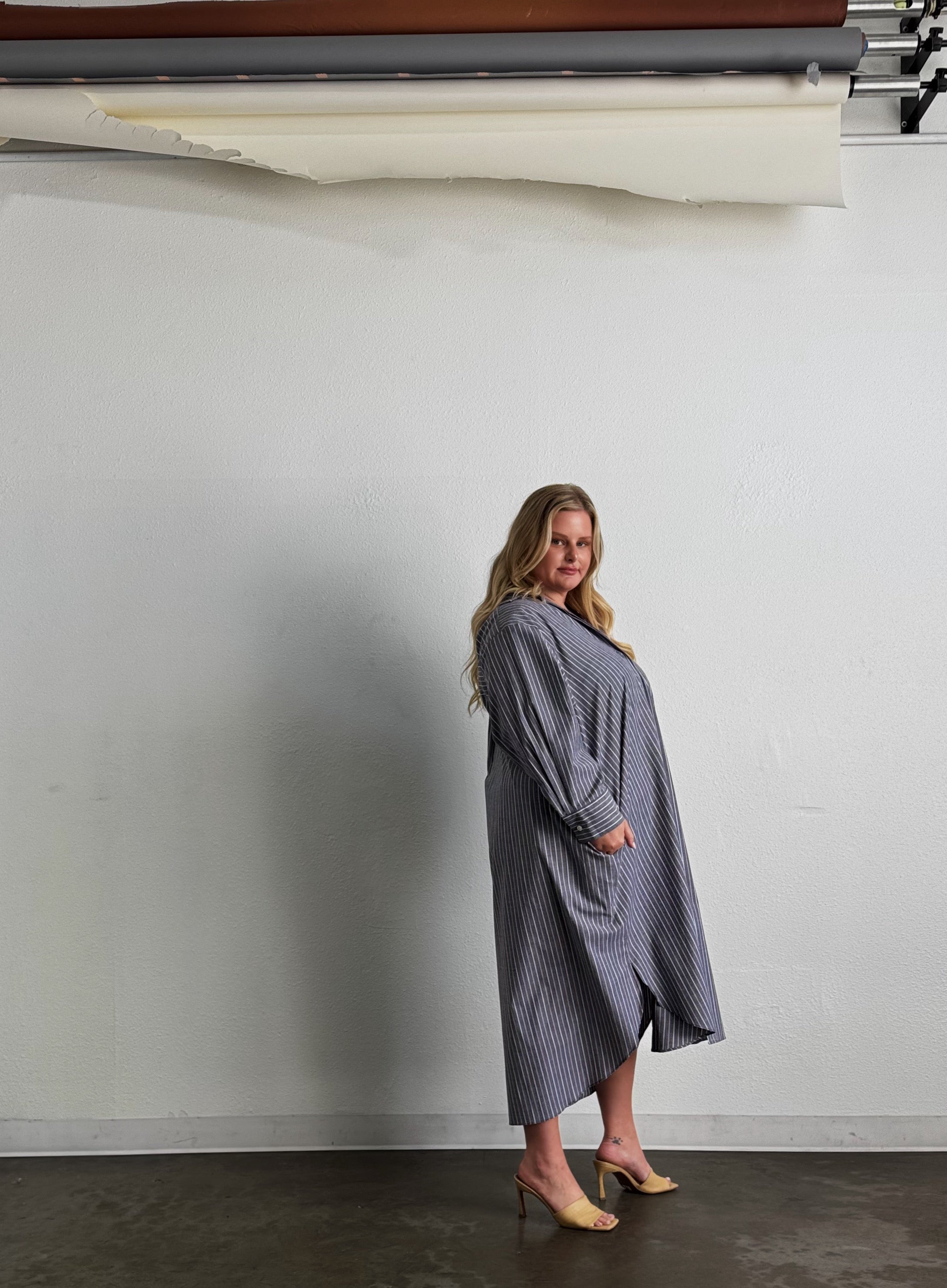 Mia Oversized Shirt Dress- Denim