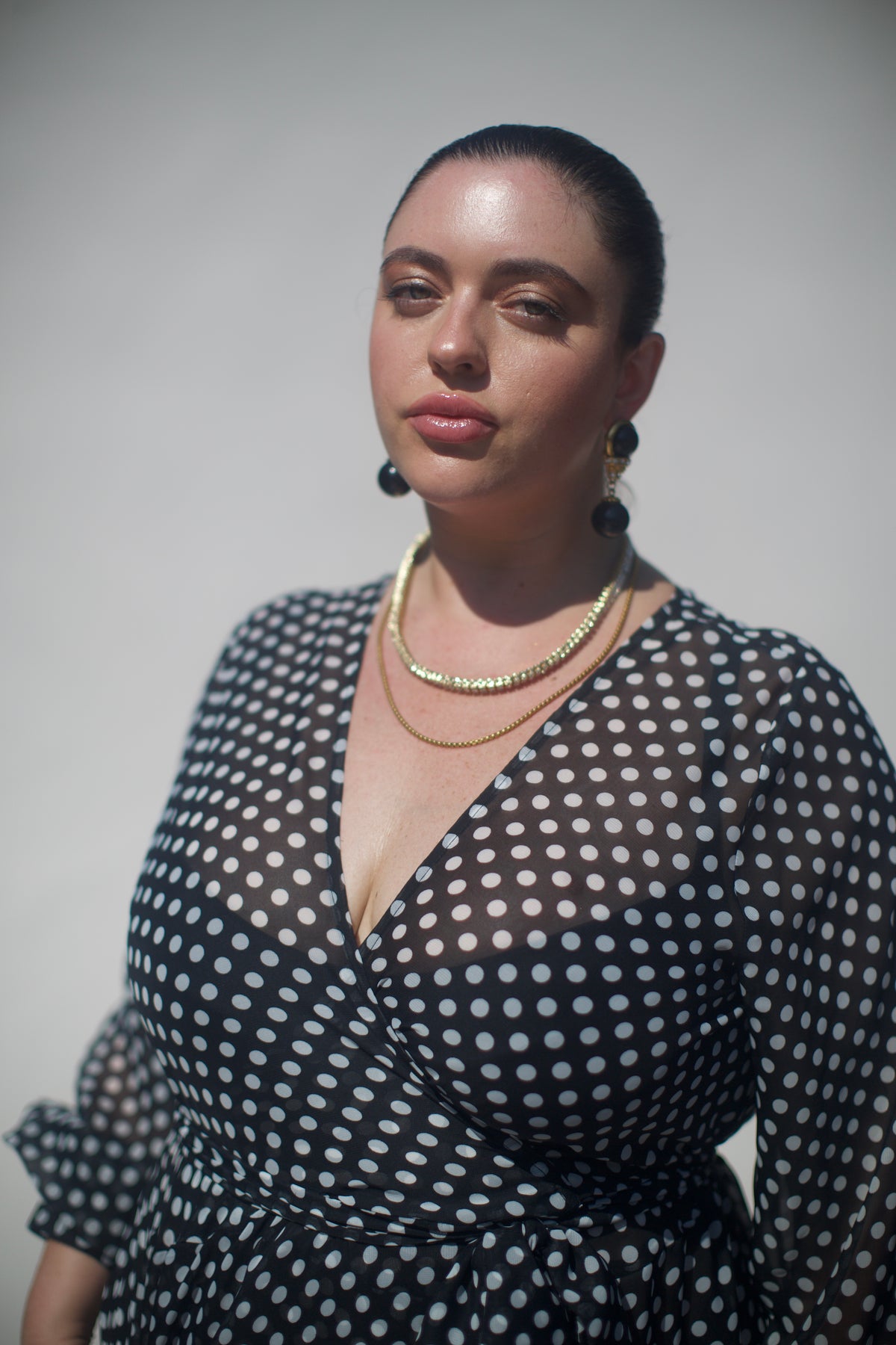 The Maxi Wrap Dress- Polka Dot Georgette