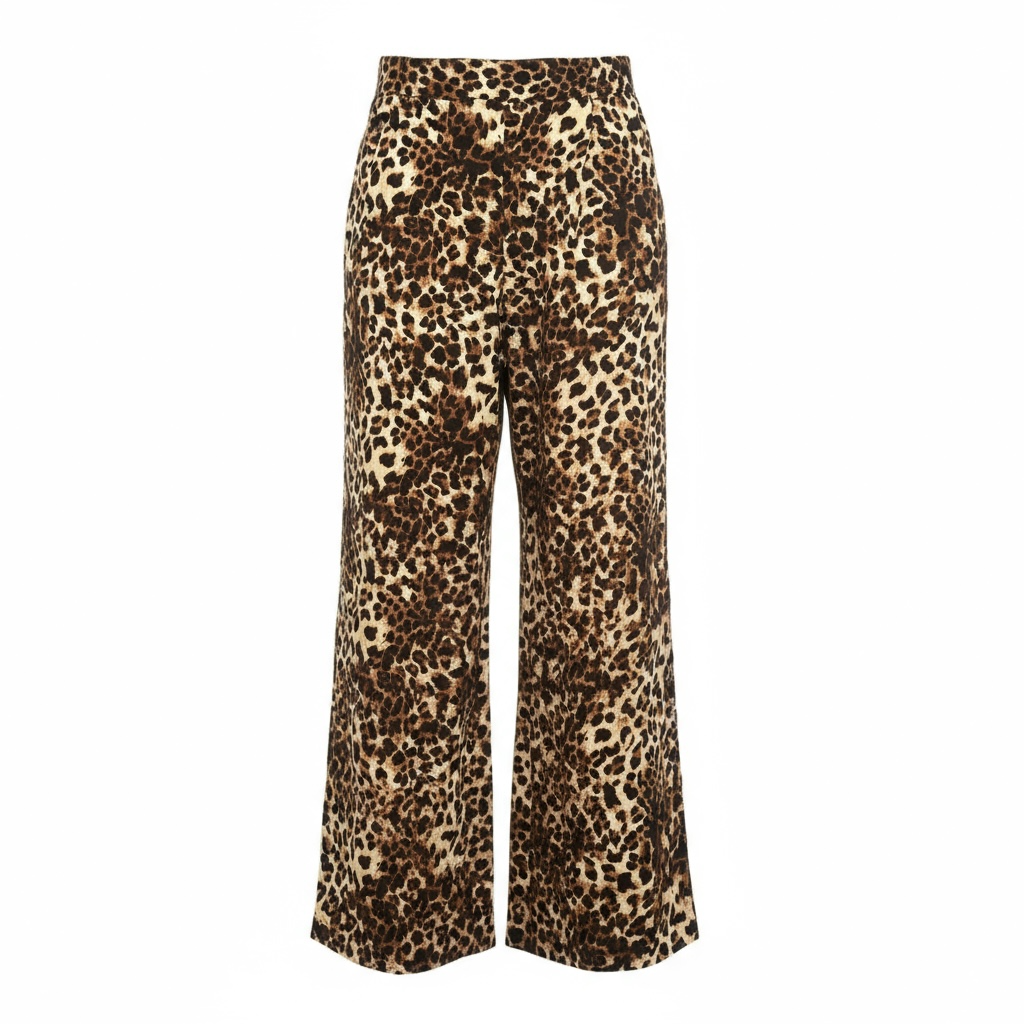 Riley Wide Pajama Style Pant- Leopard