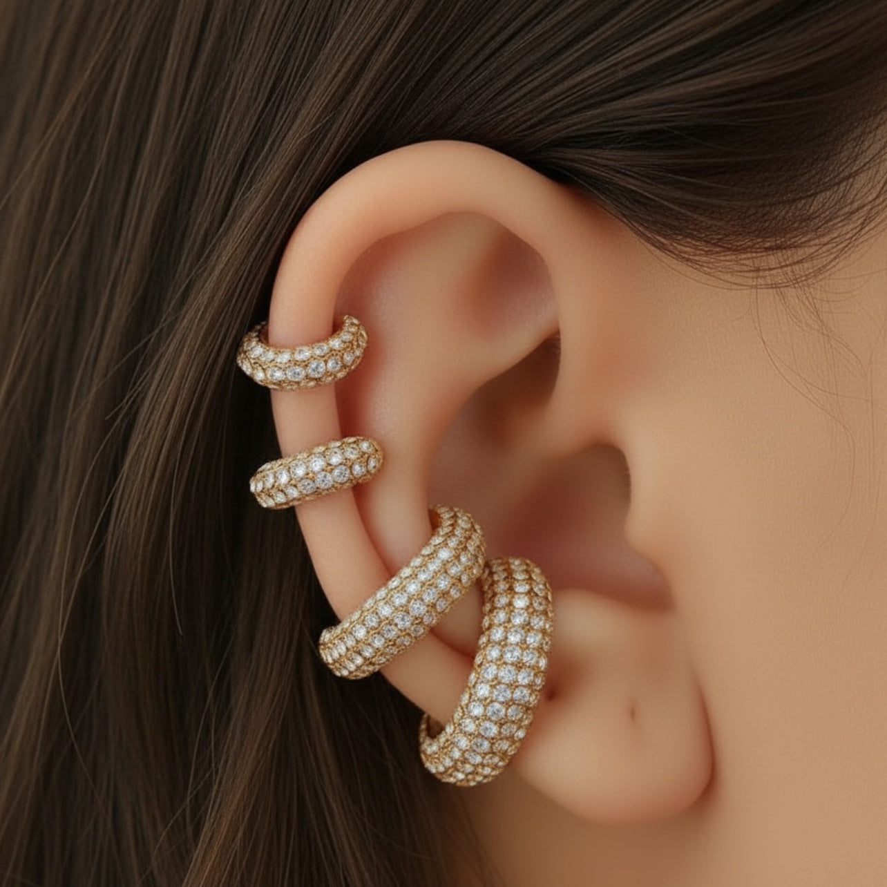 Diamonette Ear Cuff- Gold