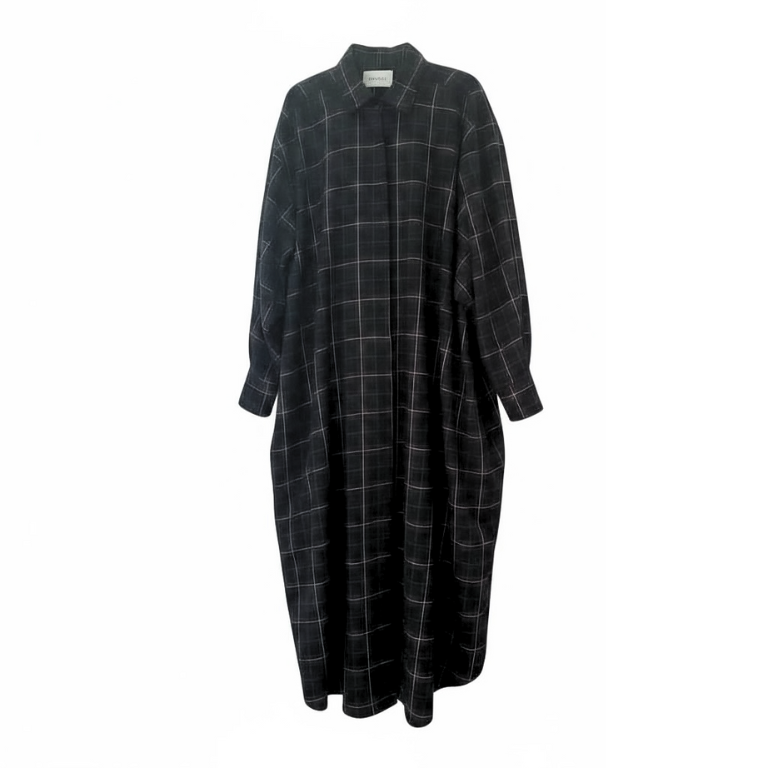 Mia Oversized Shirt Dress- Plaid