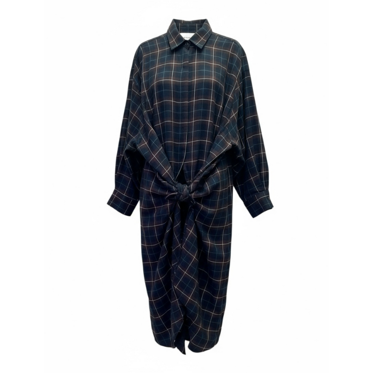 Mia Oversized Shirt Dress- Plaid