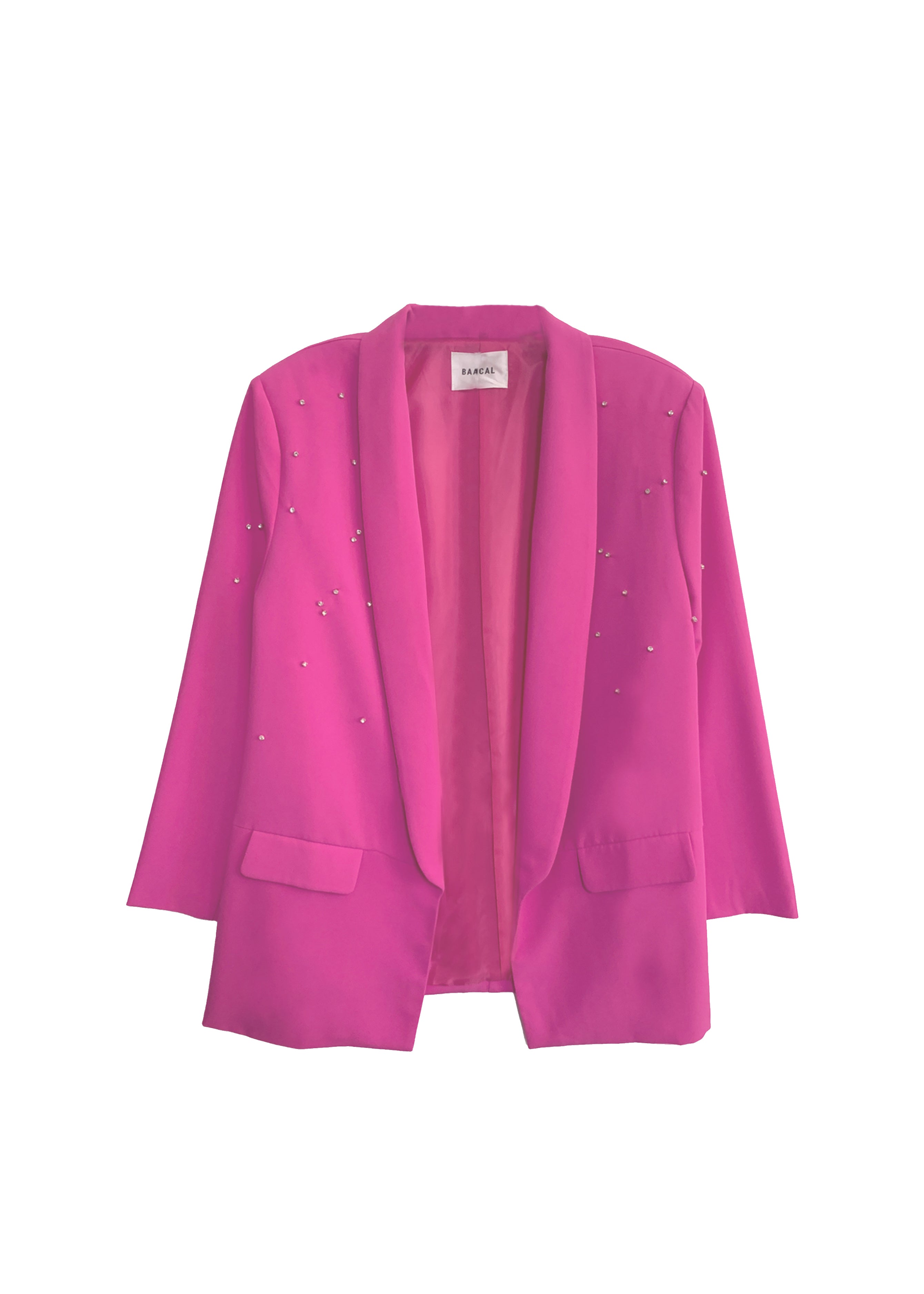 flat of pop pink crystal blazer