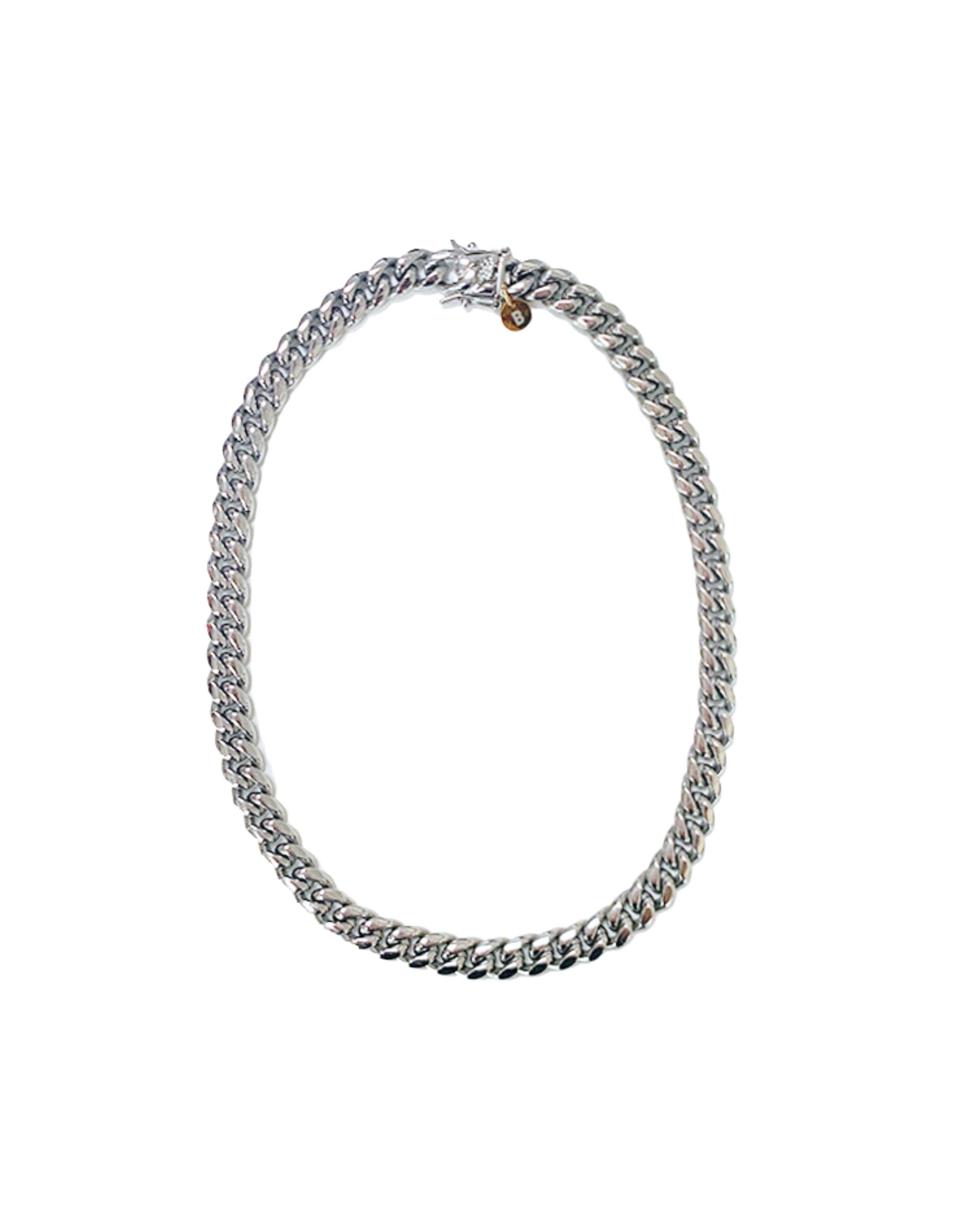 heavy white gold plated cuban link necklace