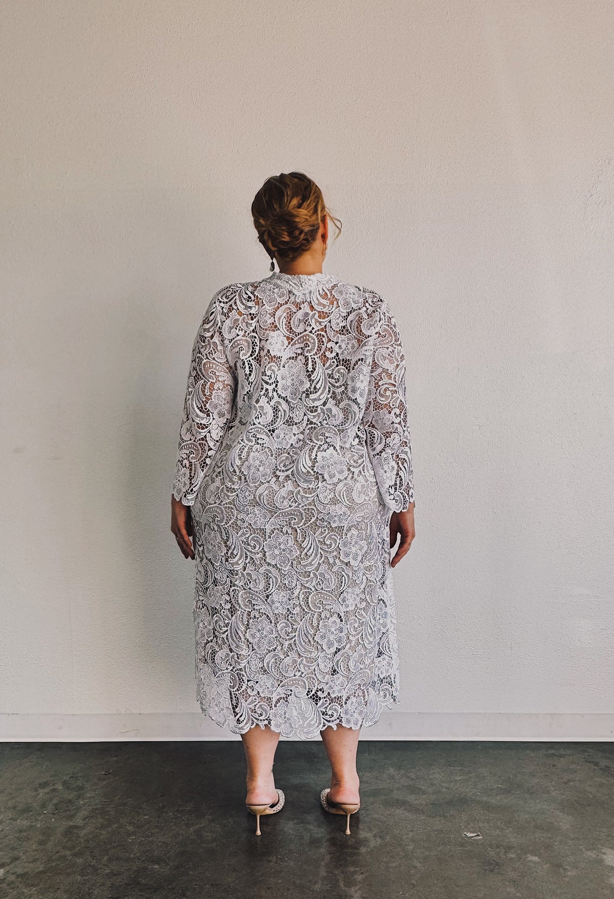 Talitha French Guipure Lace Kaftan Dress - Ivory